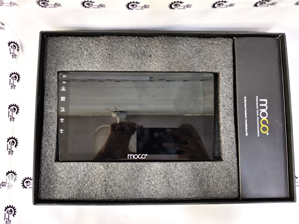 CarTrends Moco X5 Android car infotainment system with touchscreen display and sleek design for modern vehicle entertainment.