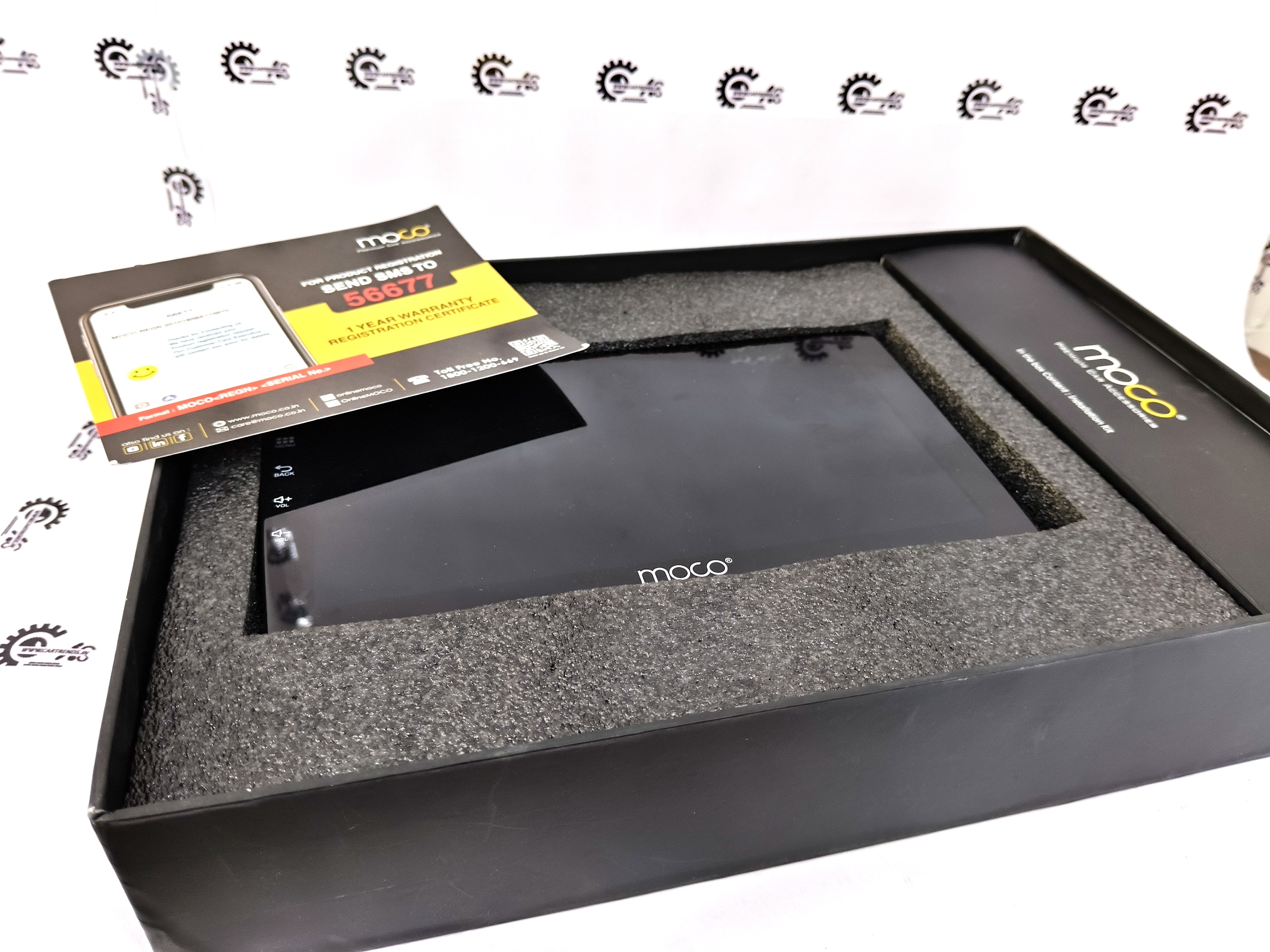 CarTrends Moco X5 Android infotainment system installed in a vehicle dashboard with touchscreen display and modern controls.