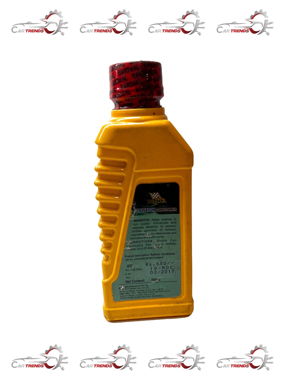 CarTrends radiator conditioner bottle showing label and application instructions for cooling system maintenance.