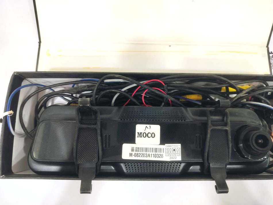 CarTrends smart rear view mirror with integrated display and sleek design, mounted on a vehicle windshield.