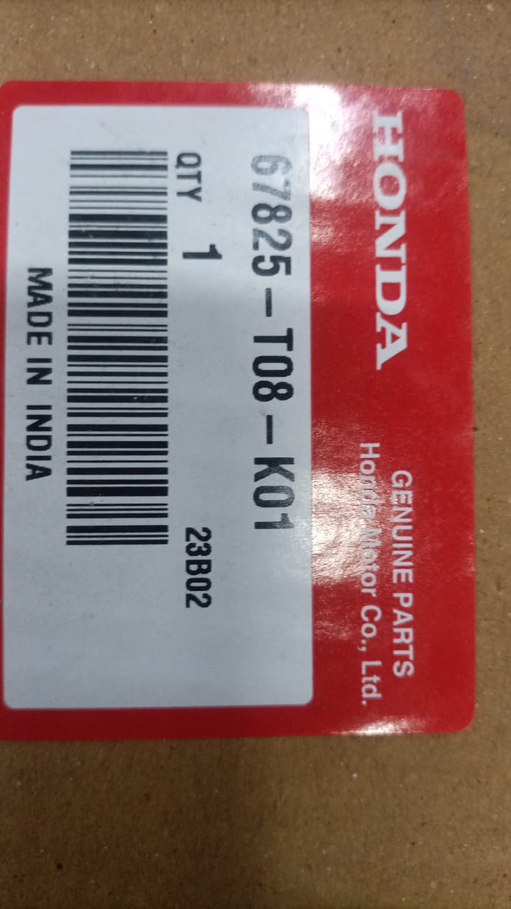 Honda Amaze rear right side door tape by CarTrends, showing a close-up of the adhesive strip on the vehicle door.