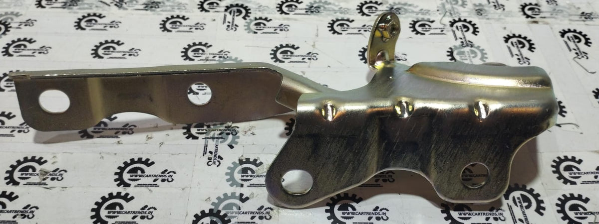 Hyundai i20 bonnet hinge part #66910T7000, black metal hinge with mounting points, for vehicle hood opening mechanism.