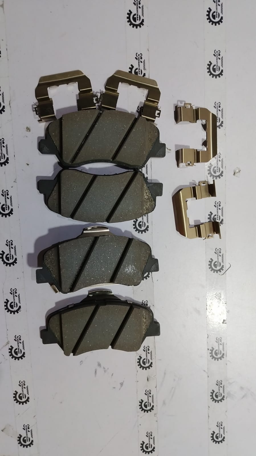 Front brake pad for Hyundai Verna by CarTrends, showing the new brake pad with metal backing and friction surface.