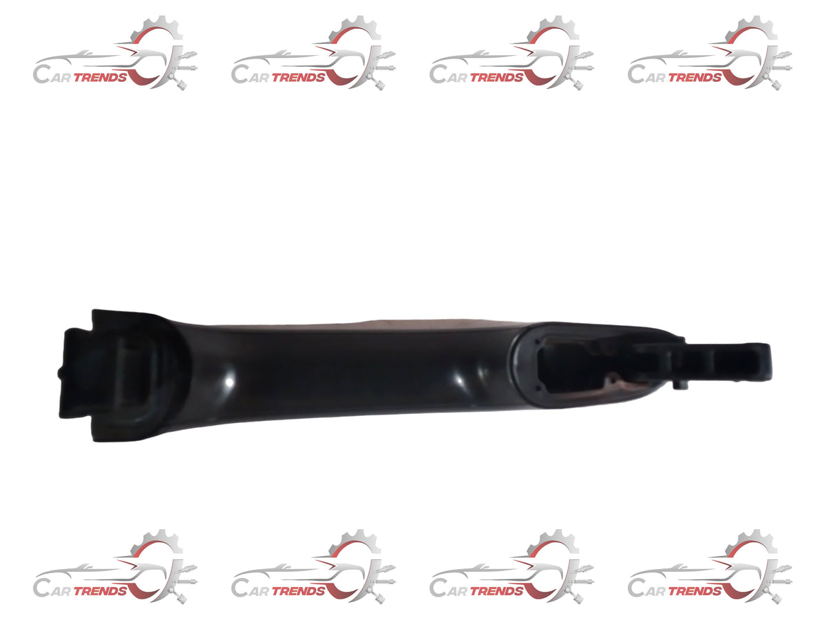 Hyundai Grand i10 left side door handle by CarTrends, showing the black exterior handle with mounting hardware.