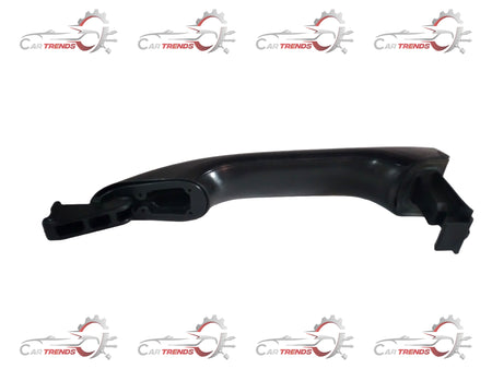 Hyundai Grand i10 left side door handle by CarTrends, black exterior with chrome accent, mounted on the vehicle door.