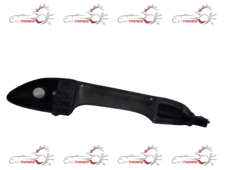 Hyundai Aura outside right door handle by CarTrends, shown in a close-up image with a smooth metallic finish.