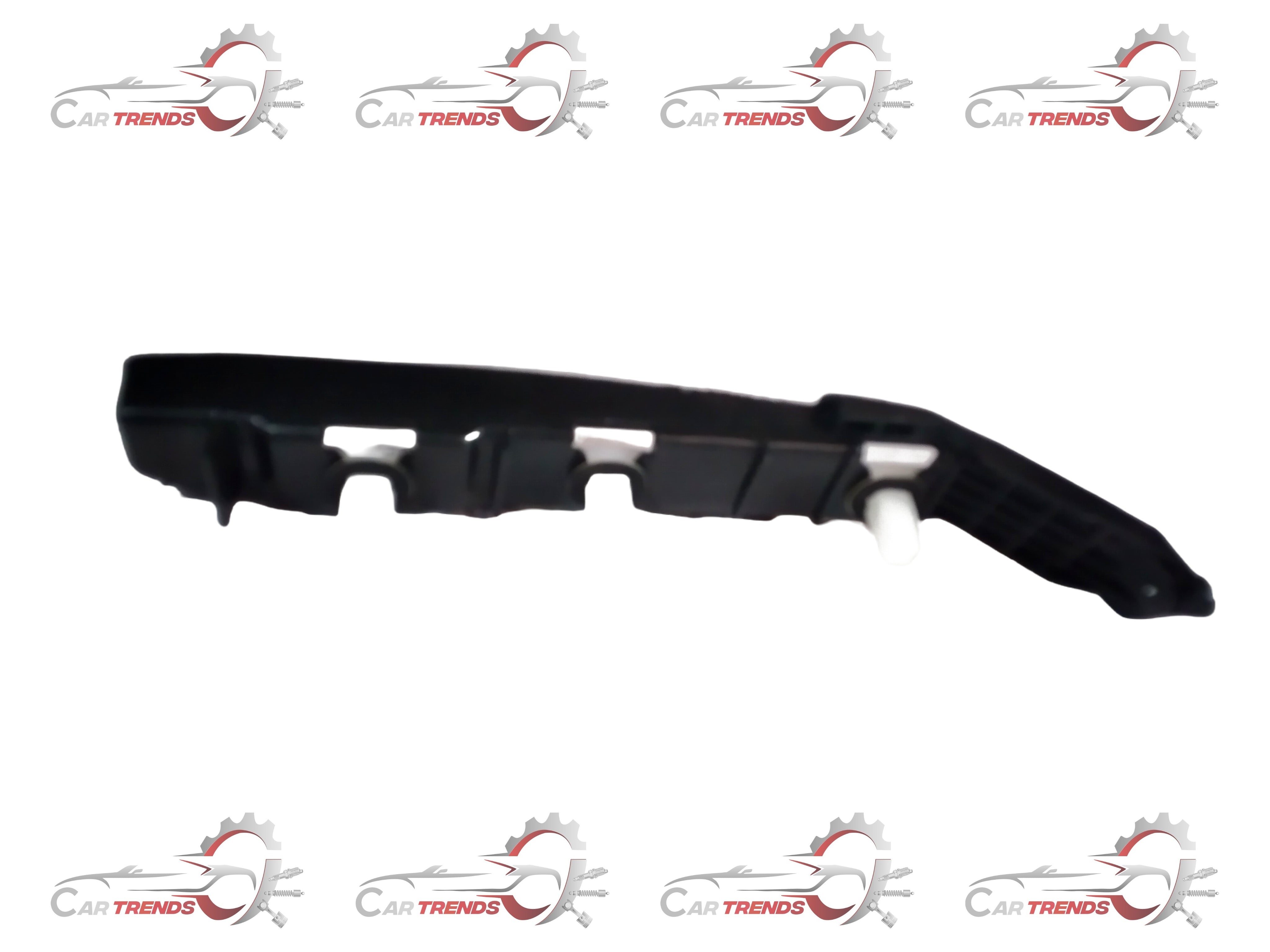 CarTrends rear bumper bracket for left side, spare part 866180X200, shown as a metal mounting bracket for vehicle repair.
