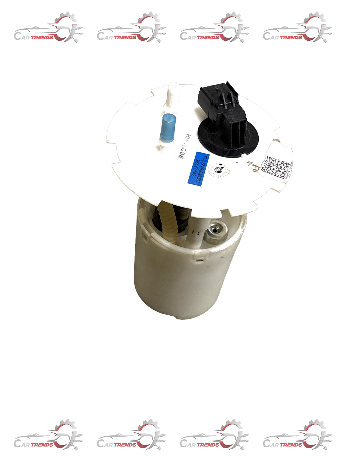 CarTrends Chevrolet Aveo fuel pump replacement, close-up of the spare part showing the pump for vehicle fuel system.