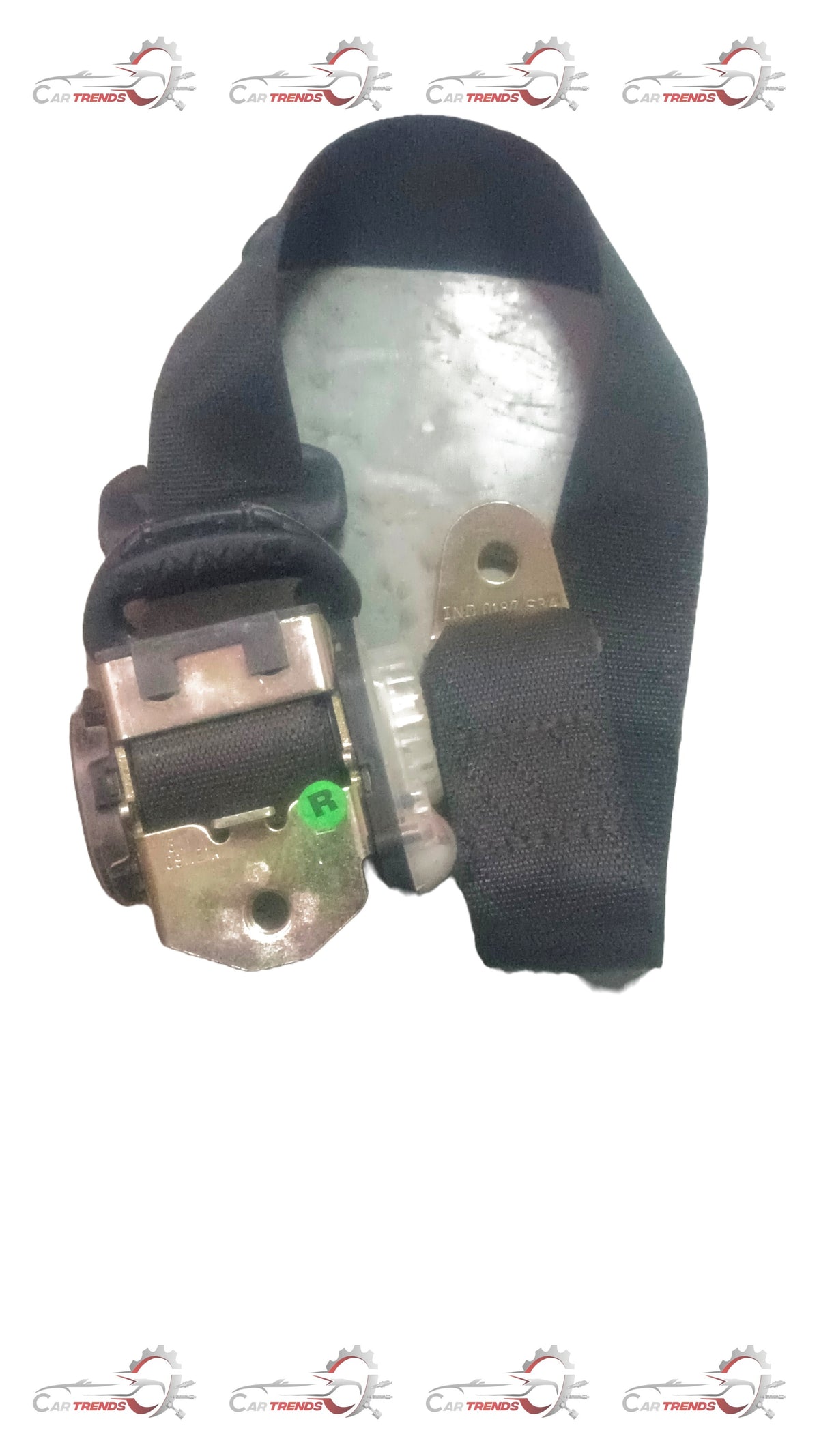 Chevrolet Corsa rear seat belt spare part by CarTrends, showing the seat belt assembly with buckle and webbing.