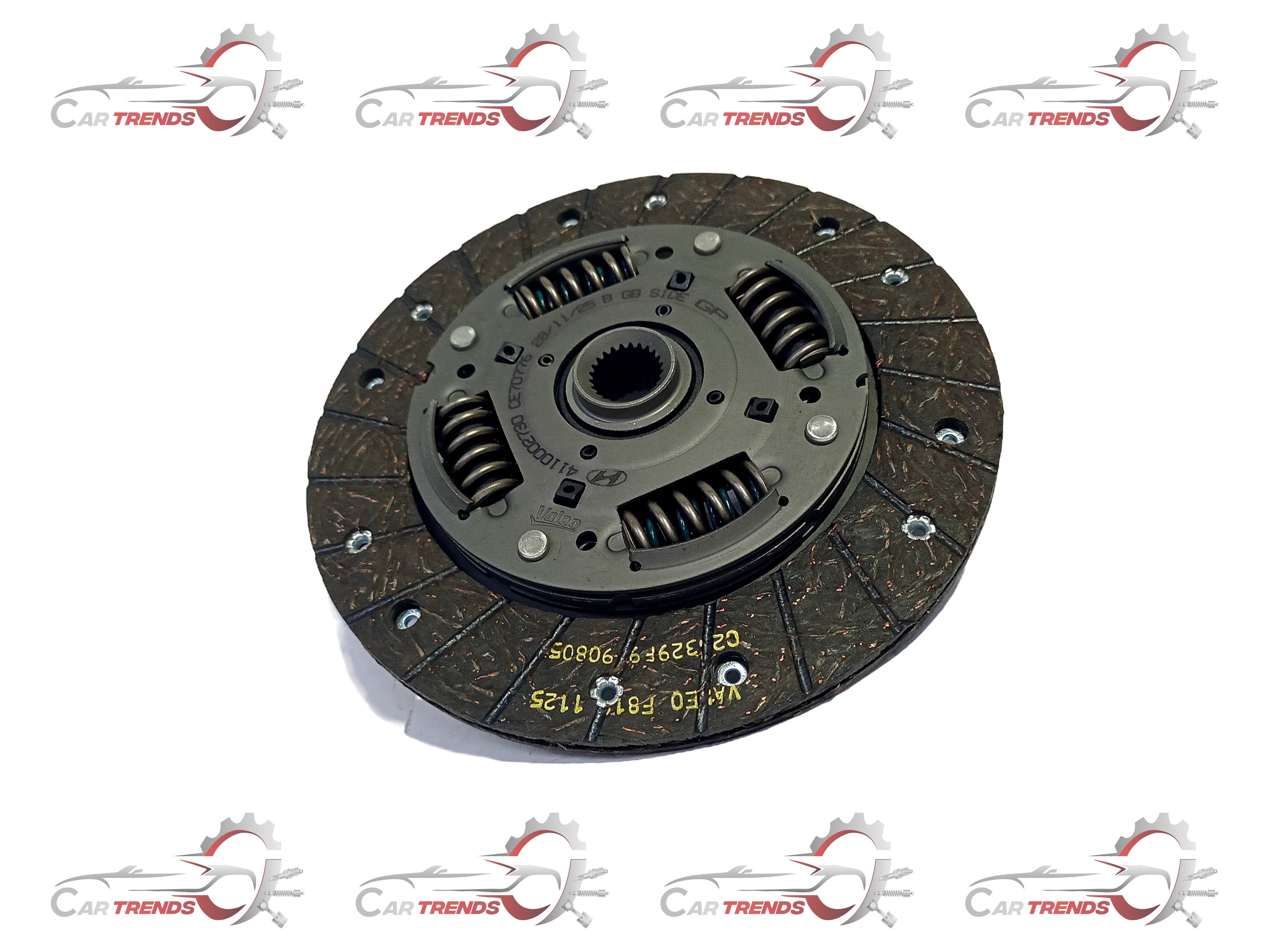 CarTrends clutch plate for I20 Elite petrol engine, car spare part shown in the image with detailed metal surface and components.