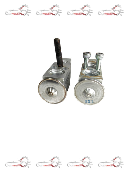 CarTrends expansion valve for Tavera, spare parts component, shown in black with metal fittings.