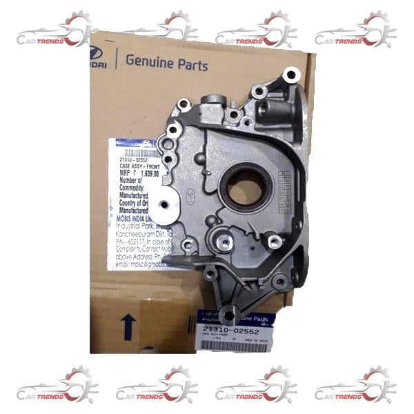 CarTrends Hyundai Santro oil pump spare part, showcasing the metal pump component used in engine lubrication system.