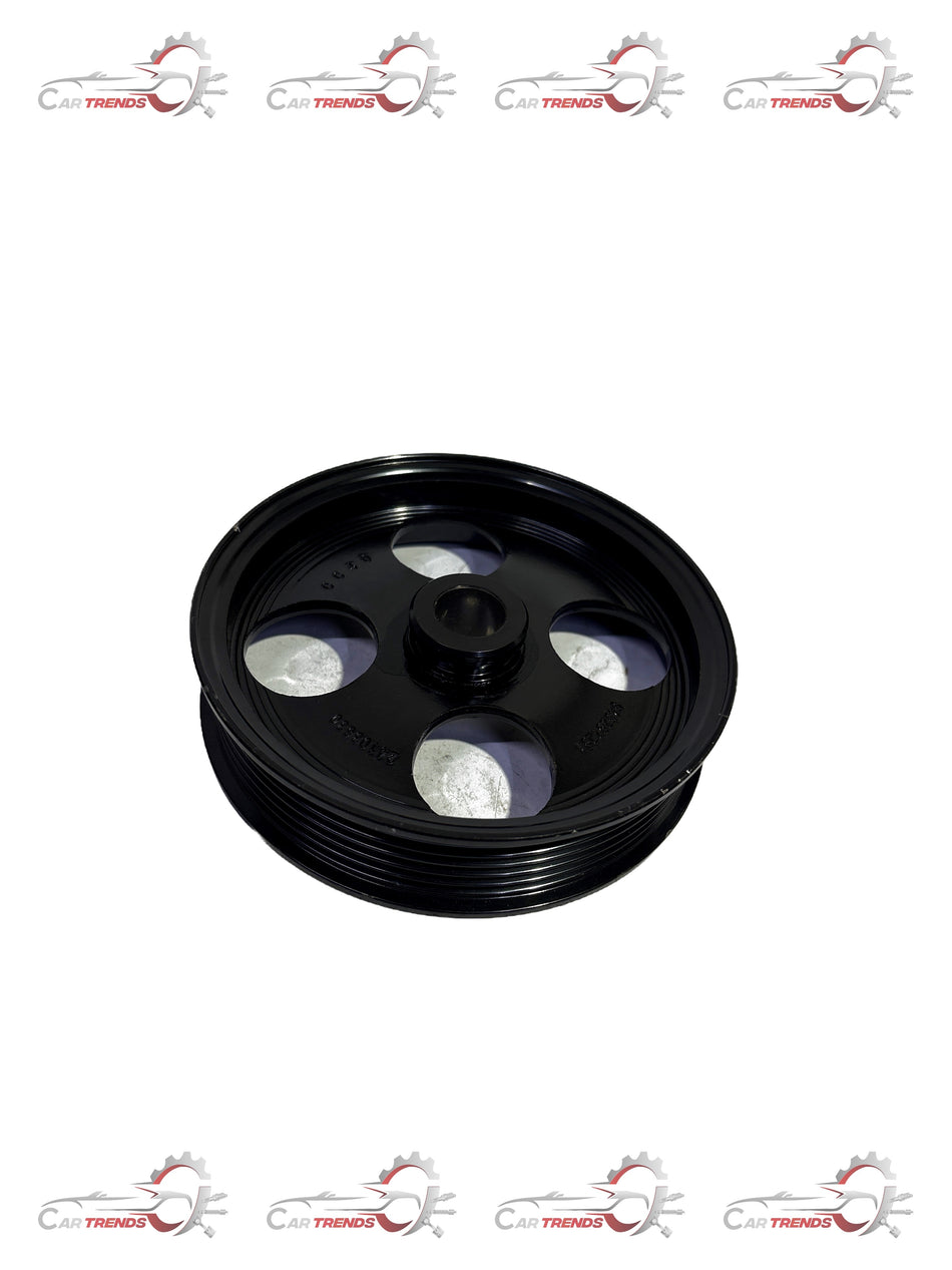 CarTrends power steering pump pulley assembly for Chevrolet Sail, a spare part component in natural metallic finish.