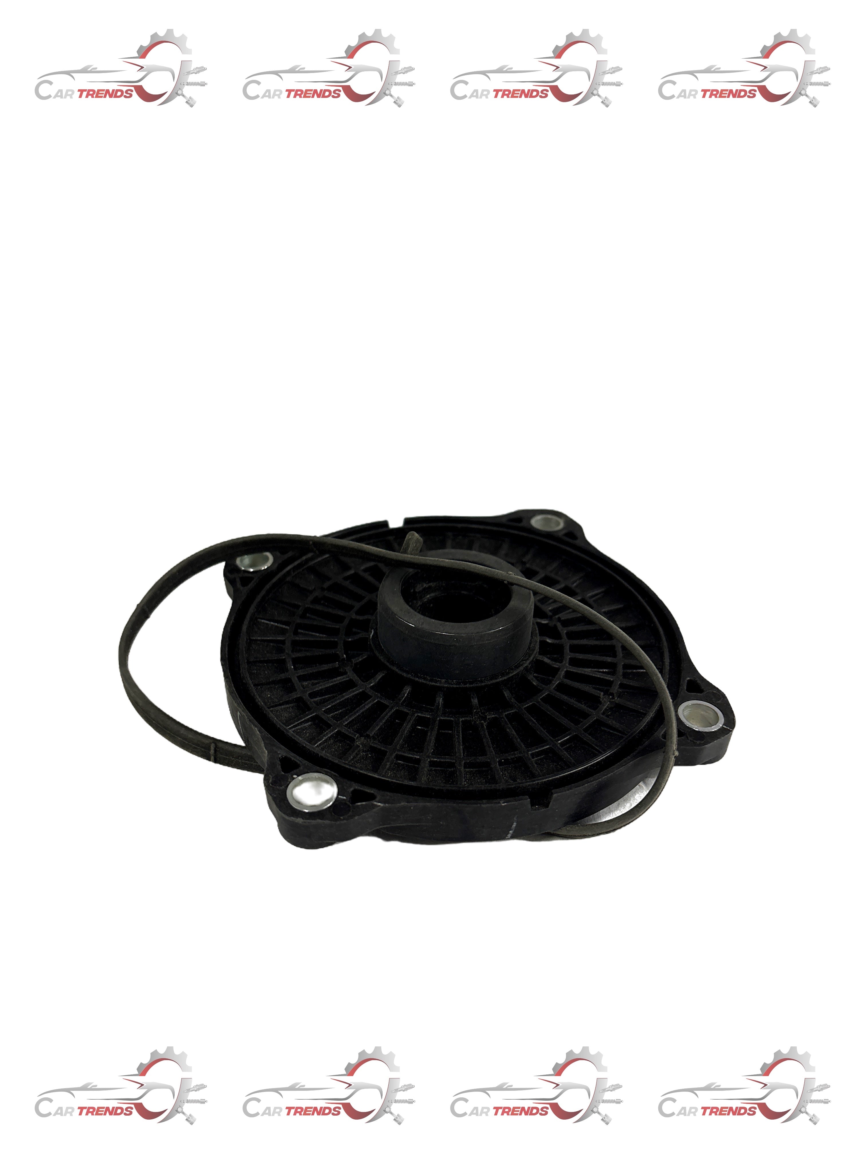 CarTrends Oil Separator Cover Beat for spare parts, close-up view showing detailed black plastic engine cover component.