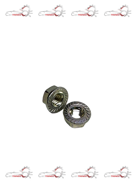 Hexagon flange nut for Optra by CarTrends, spare parts image showing the metal nut with flange and hexagonal shape.