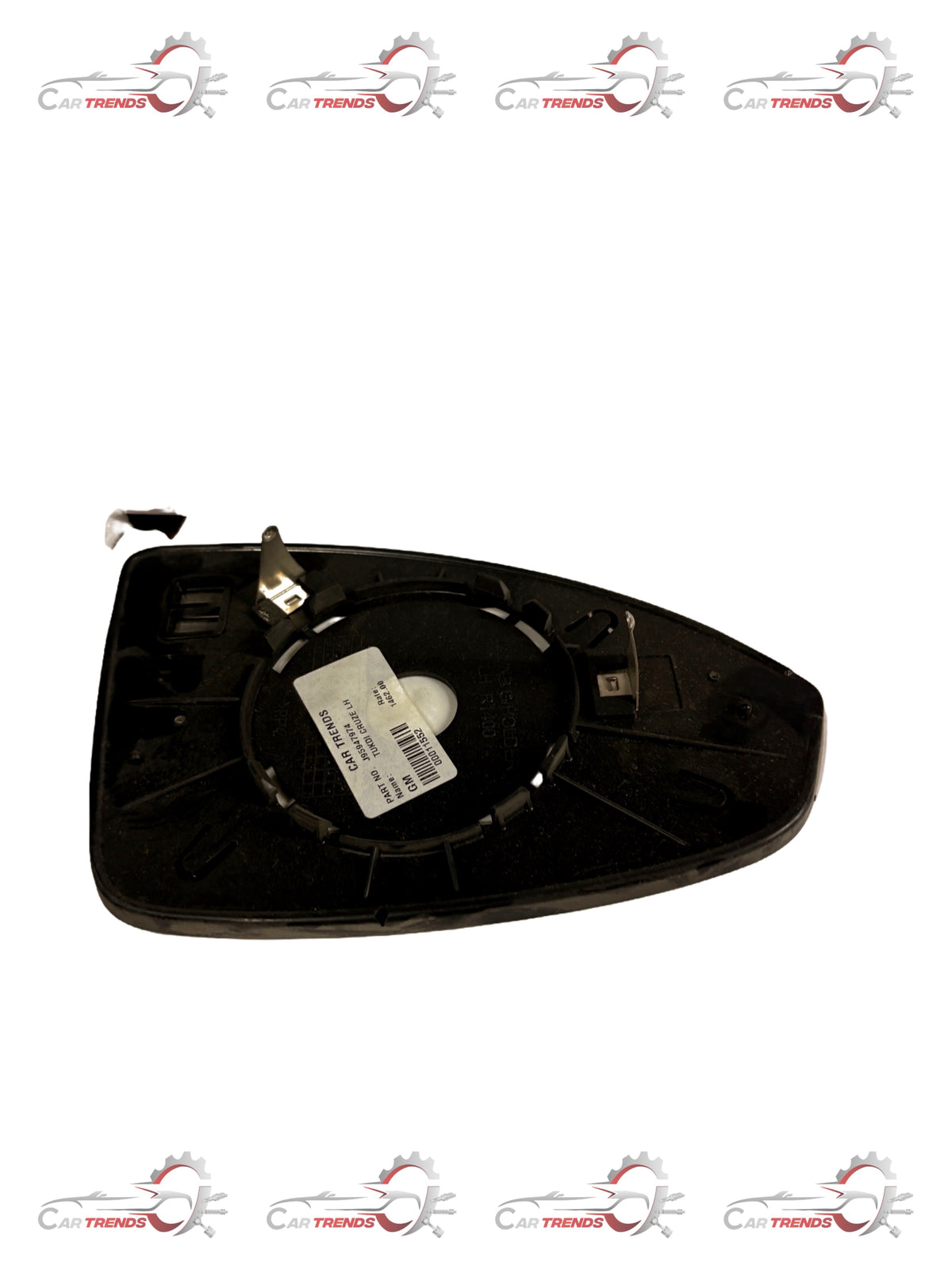 CarTrends Mirror Glass Cruze Left spare part showing the reflective surface and mounting edge for vehicle replacement.