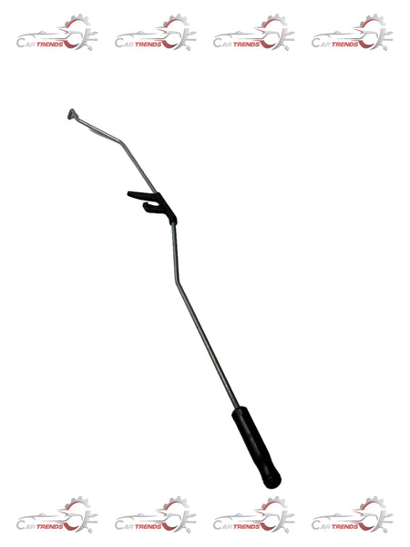 CarTrends J95950071 front leakage rod beat left side, car spare part showing the component with its mounting points and metal finish.