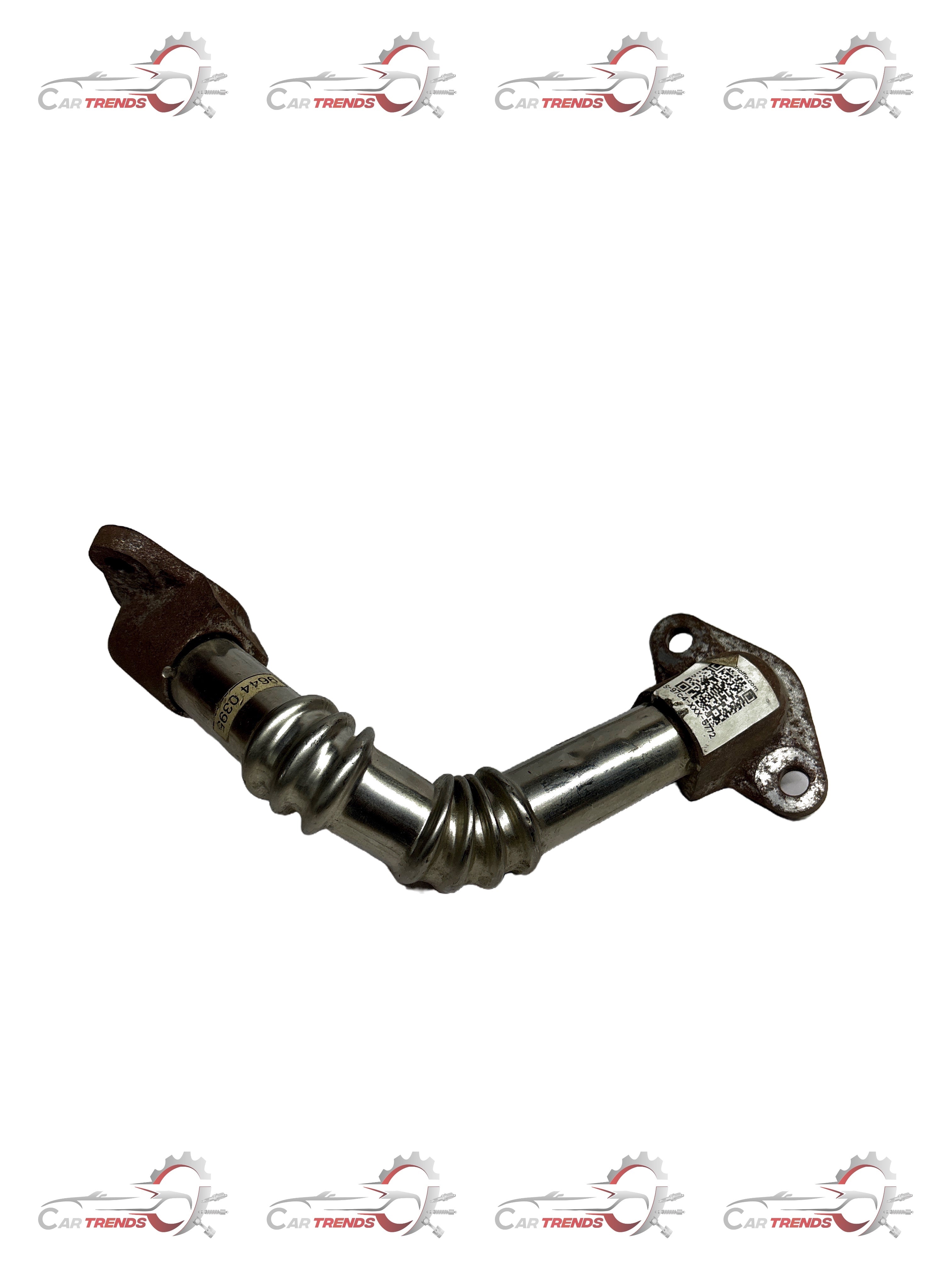CarTrends EGR valve pipe for Opel Optra, spare automotive part, showing the metal pipe component with connectors and fittings.