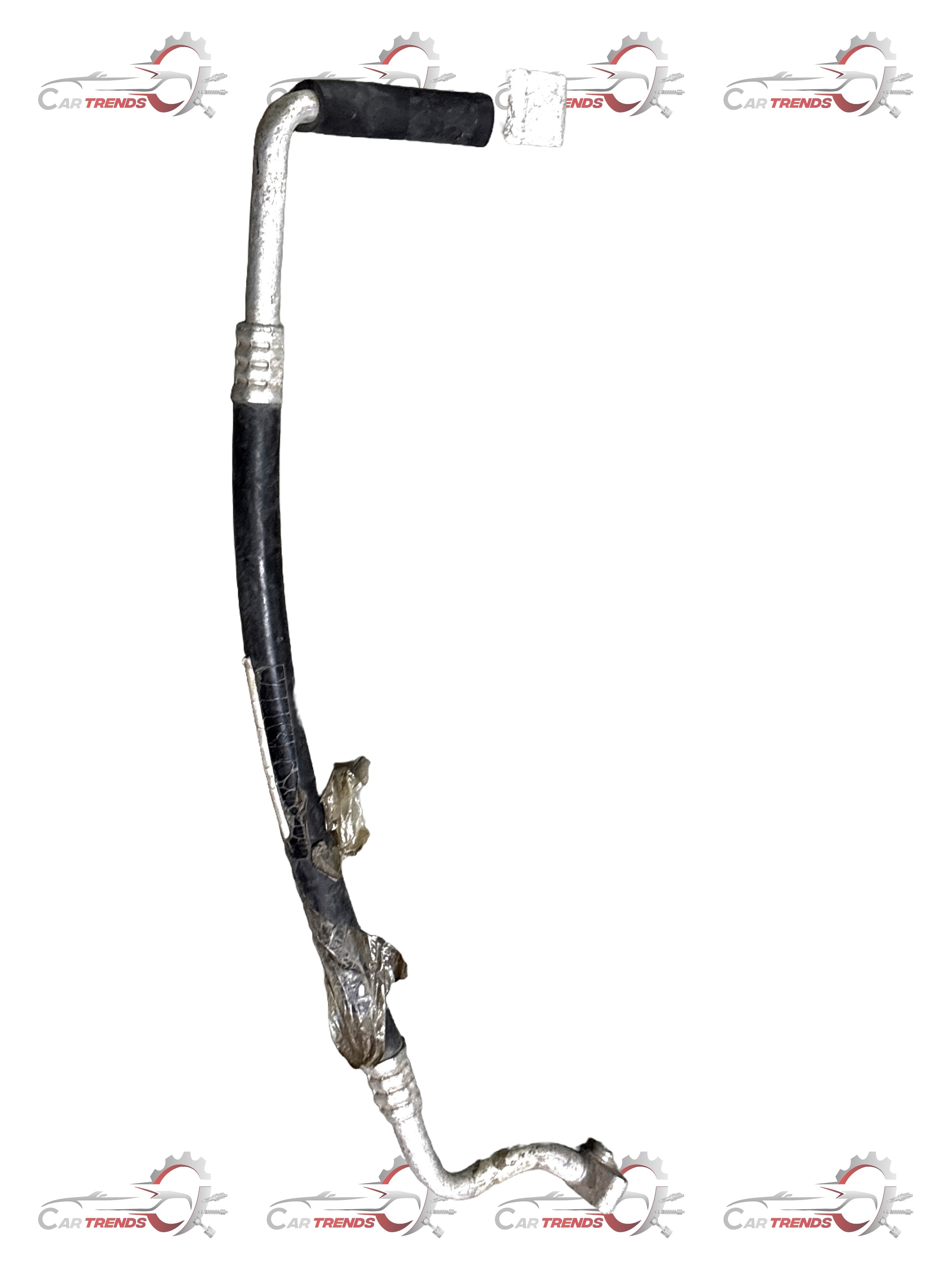 CarTrends refrigerant suction hose for Aveo, spare auto parts component, with flexible rubber and metal fittings.