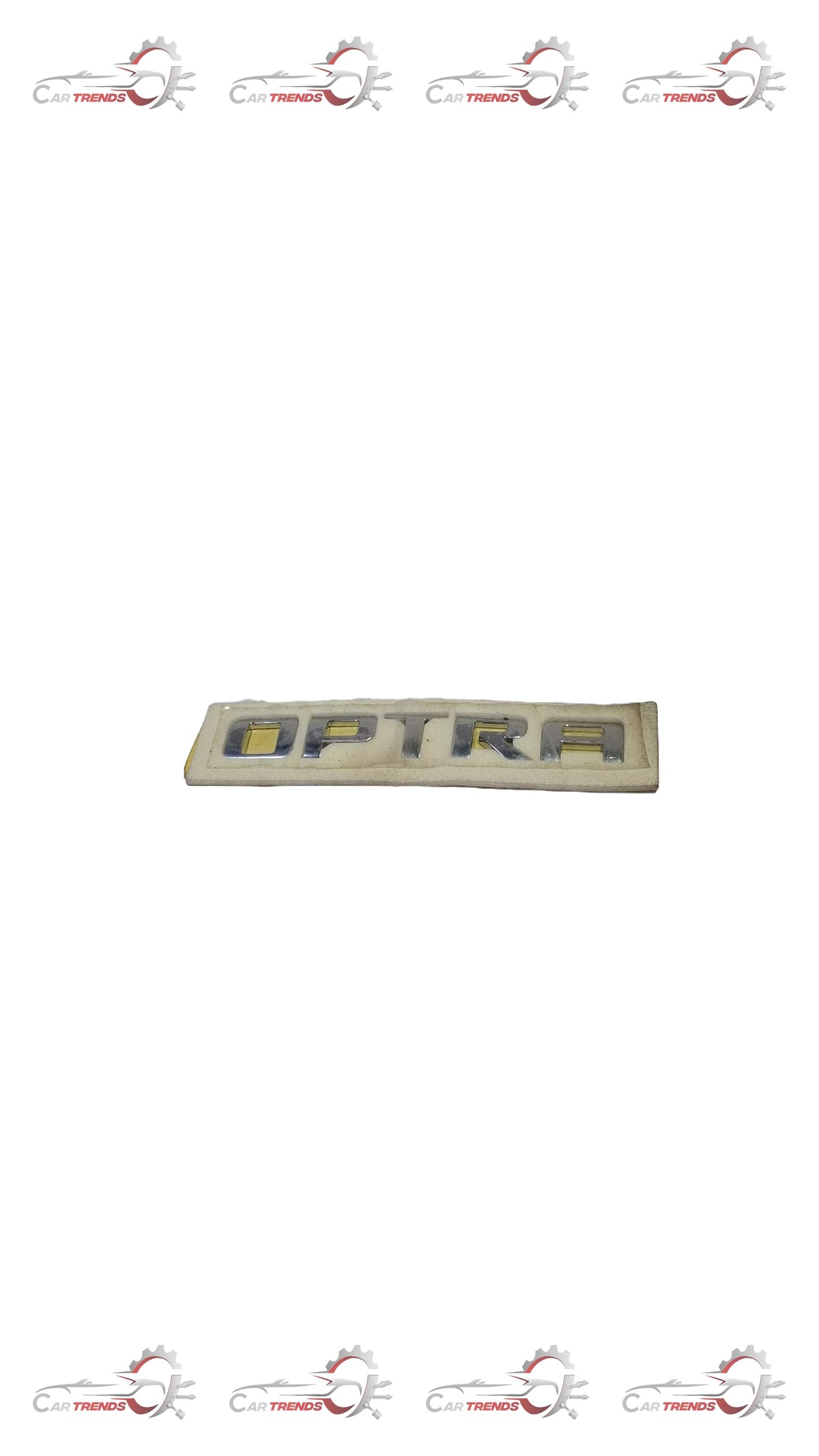 CarTrends J96547114 Emblem Optra, spare parts image showing a car emblem for the Opel Optra vehicle.