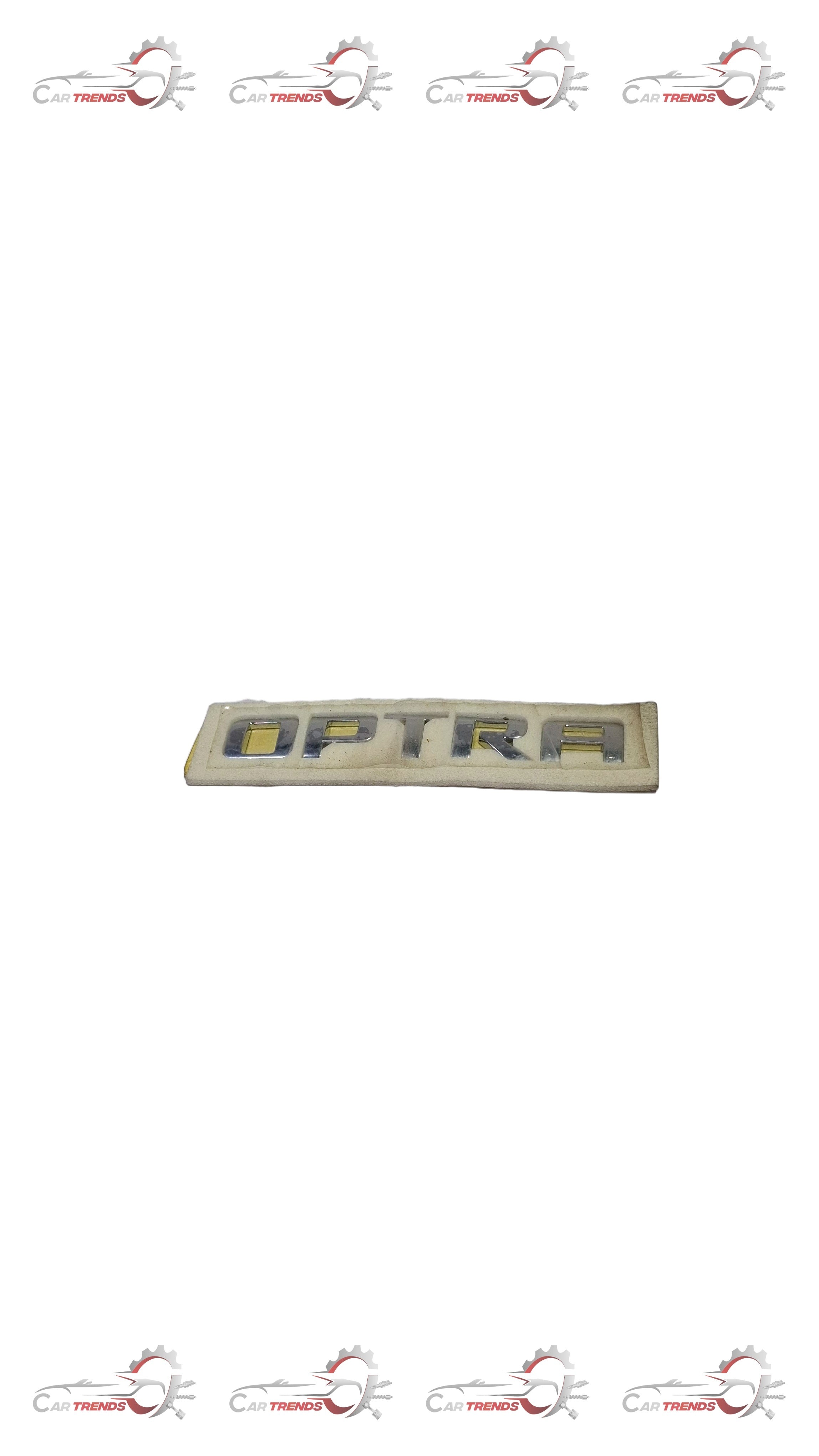 CarTrends J96547114 Emblem Optra, spare parts image showing a car emblem for the Opel Optra vehicle.