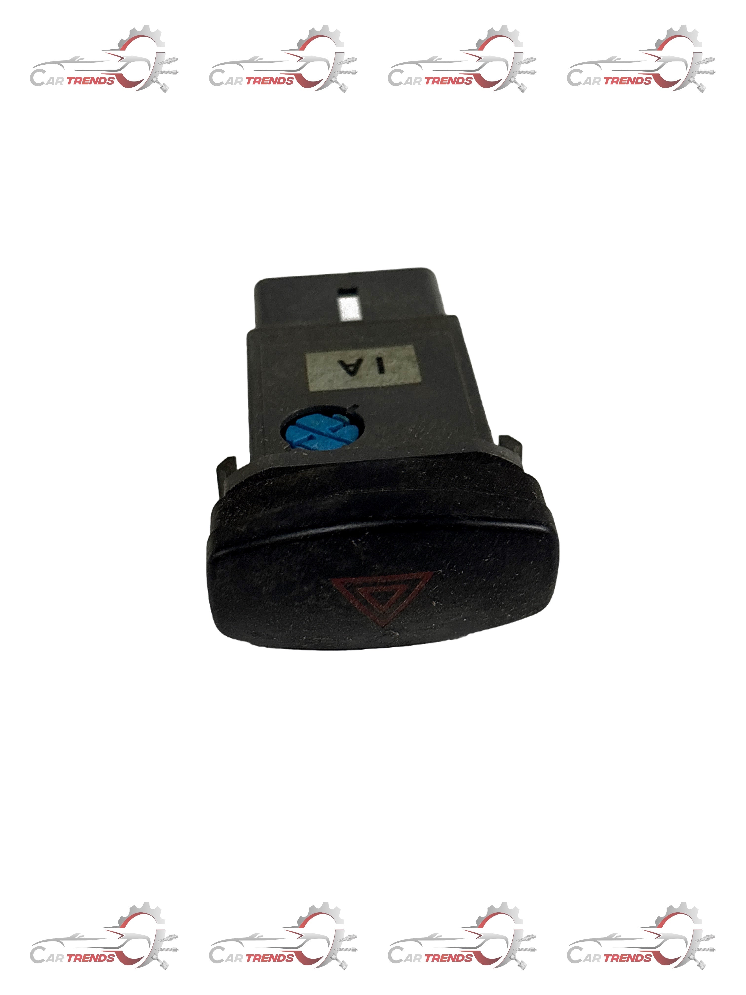 CarTrends hazard switch for Opel Optra, spare part image showing the rectangular switch with wiring connectors.