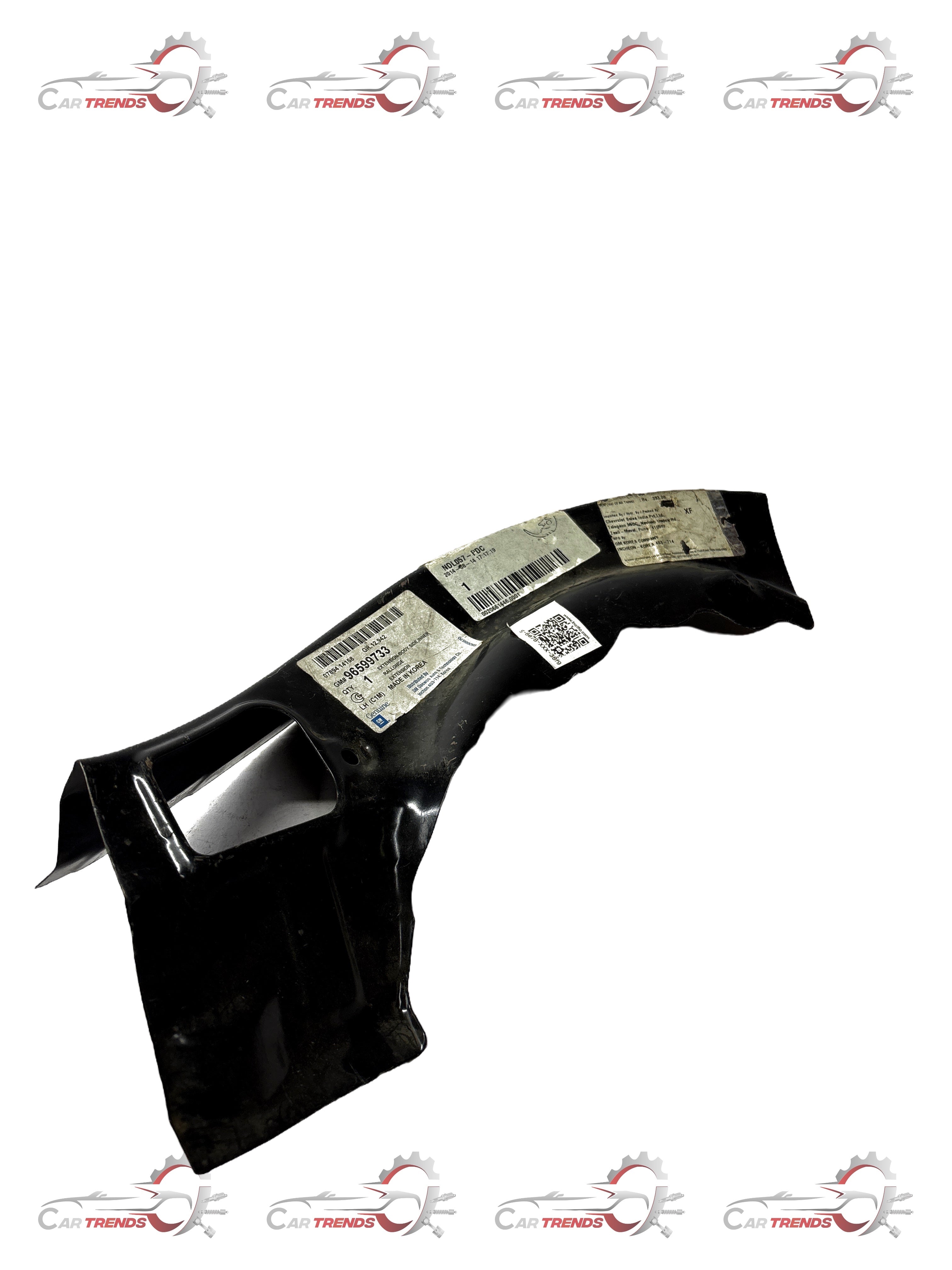 CarTrends J96599733 extension inner body spark left side, spare car parts with visible wiring and metal components.