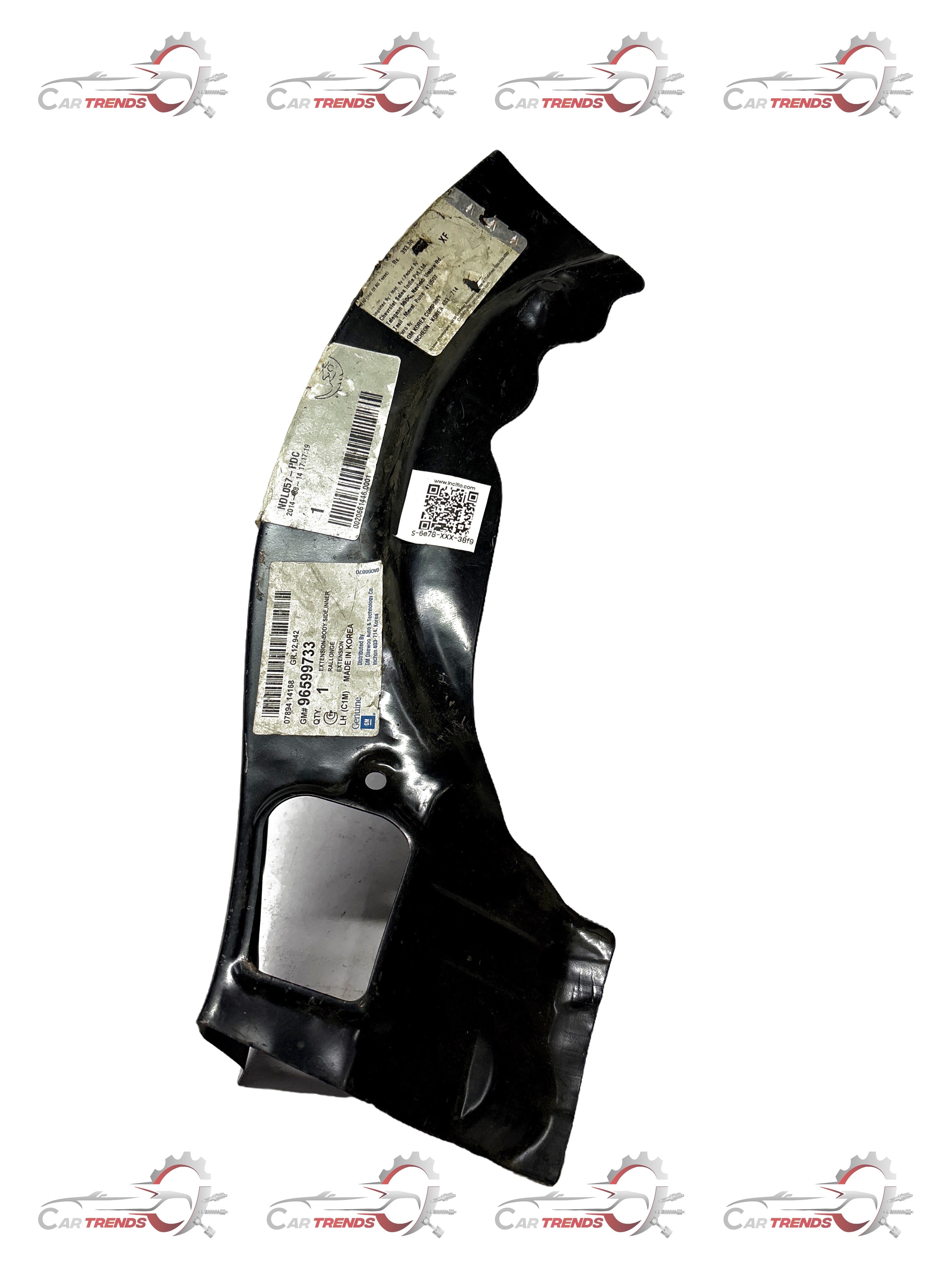CarTrends J96599733 Extension Inner Body Spark left side, spare part for vehicle repair, shown in the product image.
