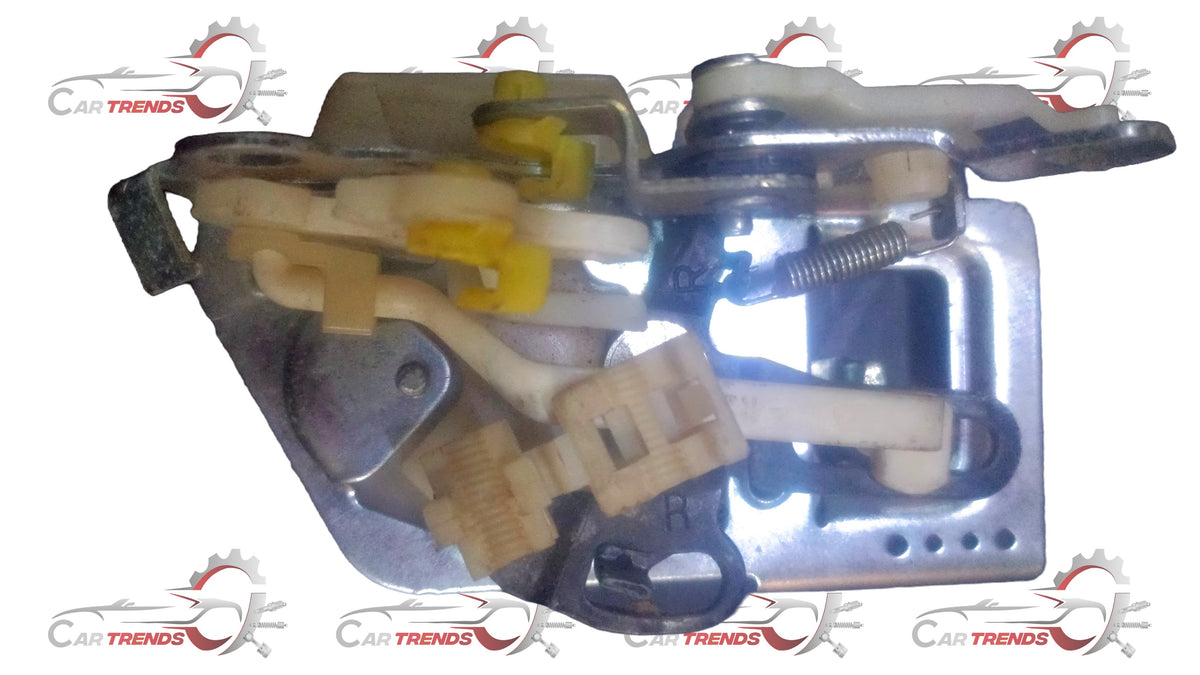 CarTrends rear right door latch for Spark, spare car part, close-up of the authentic replacement latch on a white background.