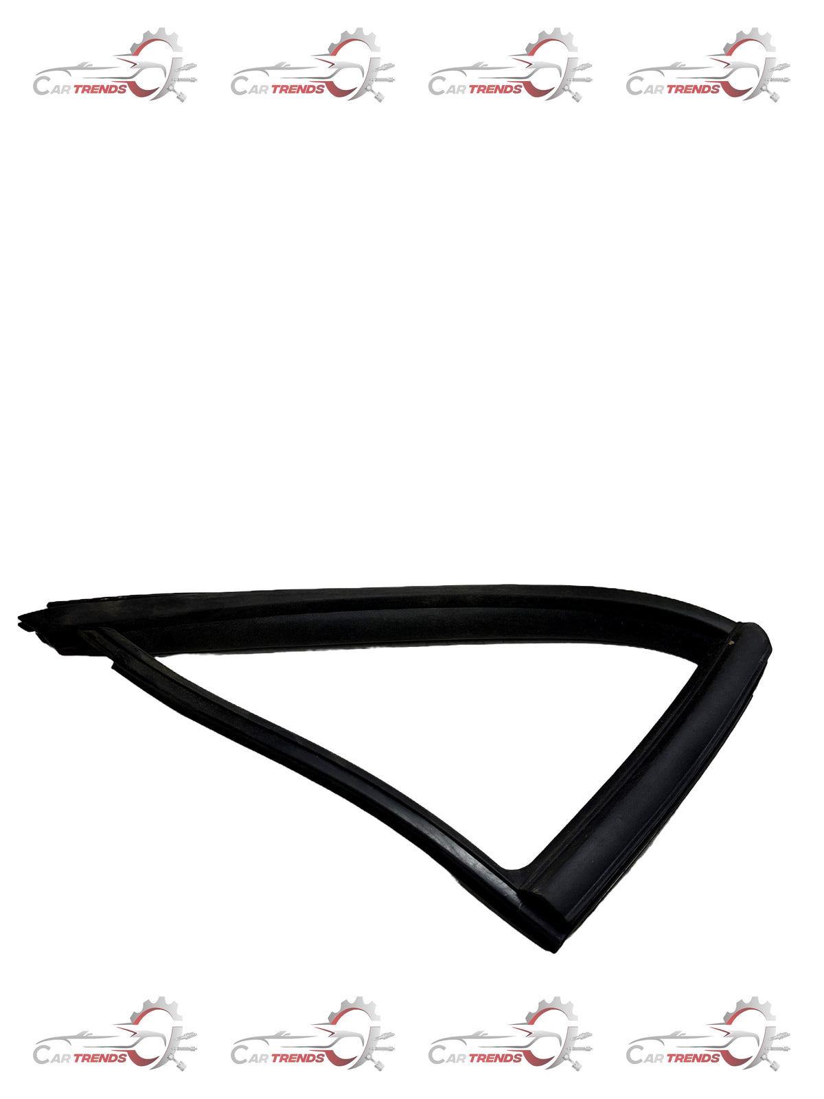 CarTrends Spark front right door glass moulding spare part, close-up of the plastic weather strip and mounting area