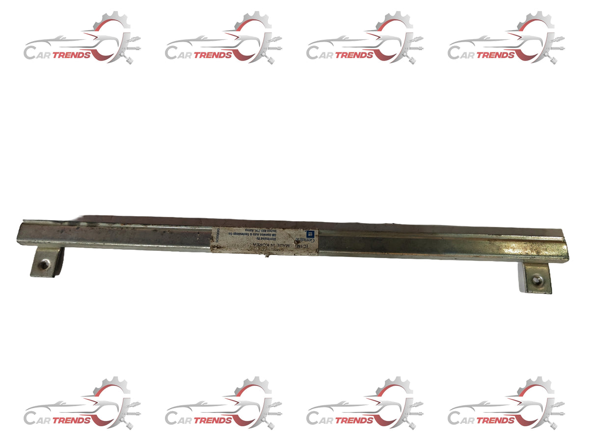 CarTrends BTM glass channel for Spark rear door, spare part shown in black metal with mounting brackets and rubber seal.