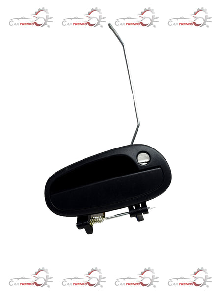 CarTrends Optra front right side outer door handle for spare parts, showing the black exterior handle with mounting details.