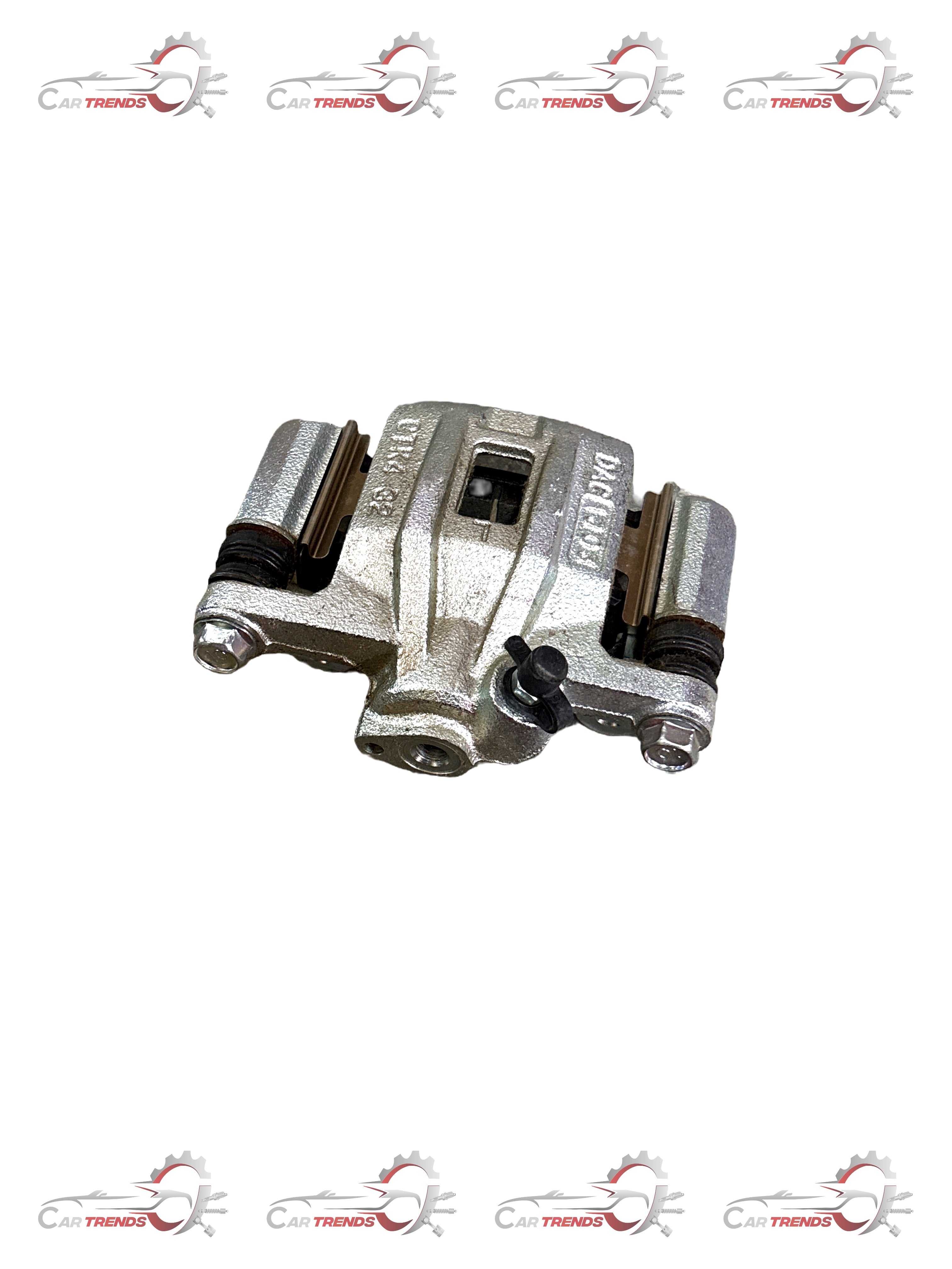 CarTrends rear brake caliper for Optra, spare parts component, showing the metal brake caliper with mounting bolts.
