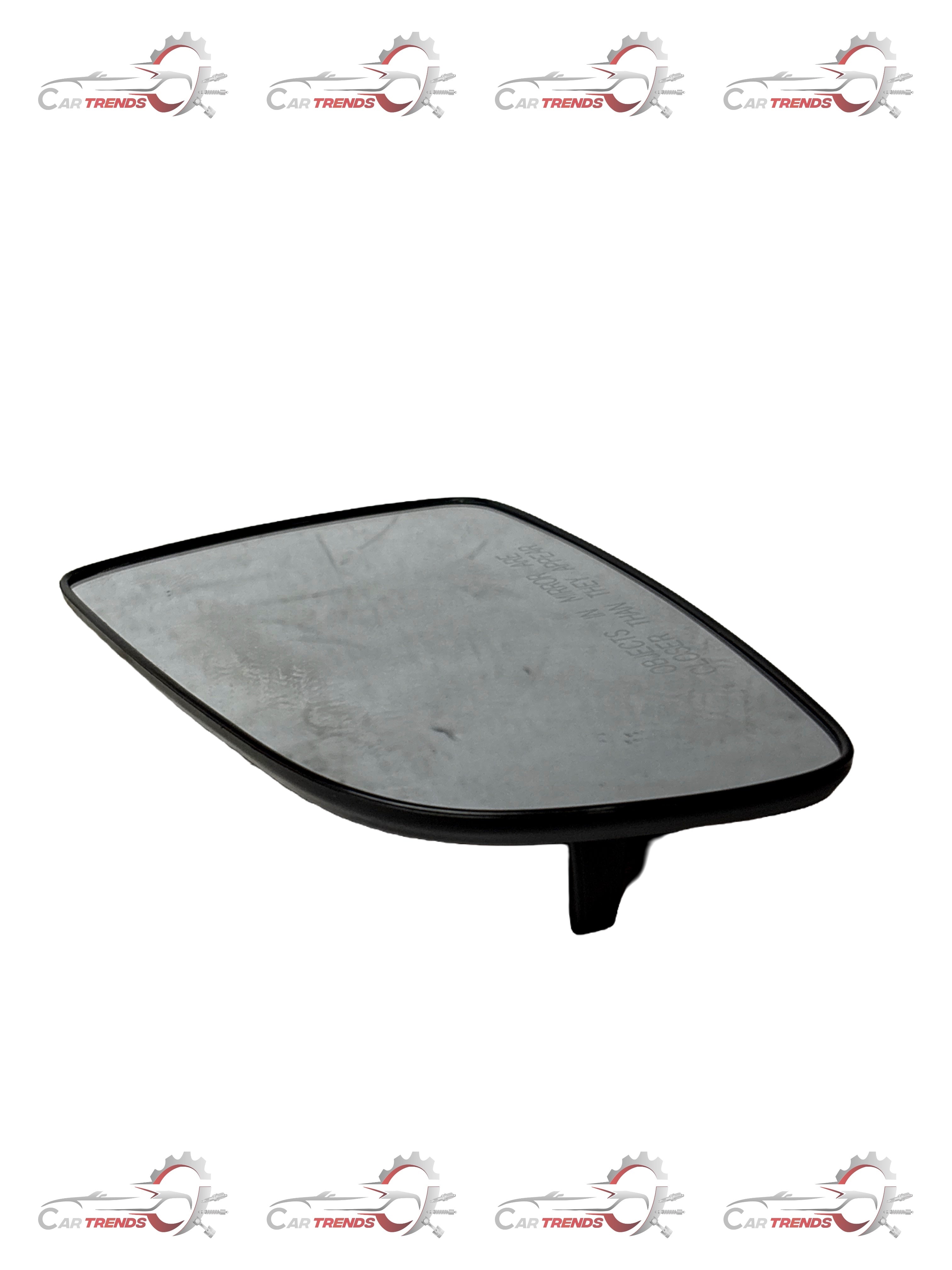 CarTrends J96800789 mirror glass for Aveo left side, replacement spare part showing reflective glass with mounting edges.