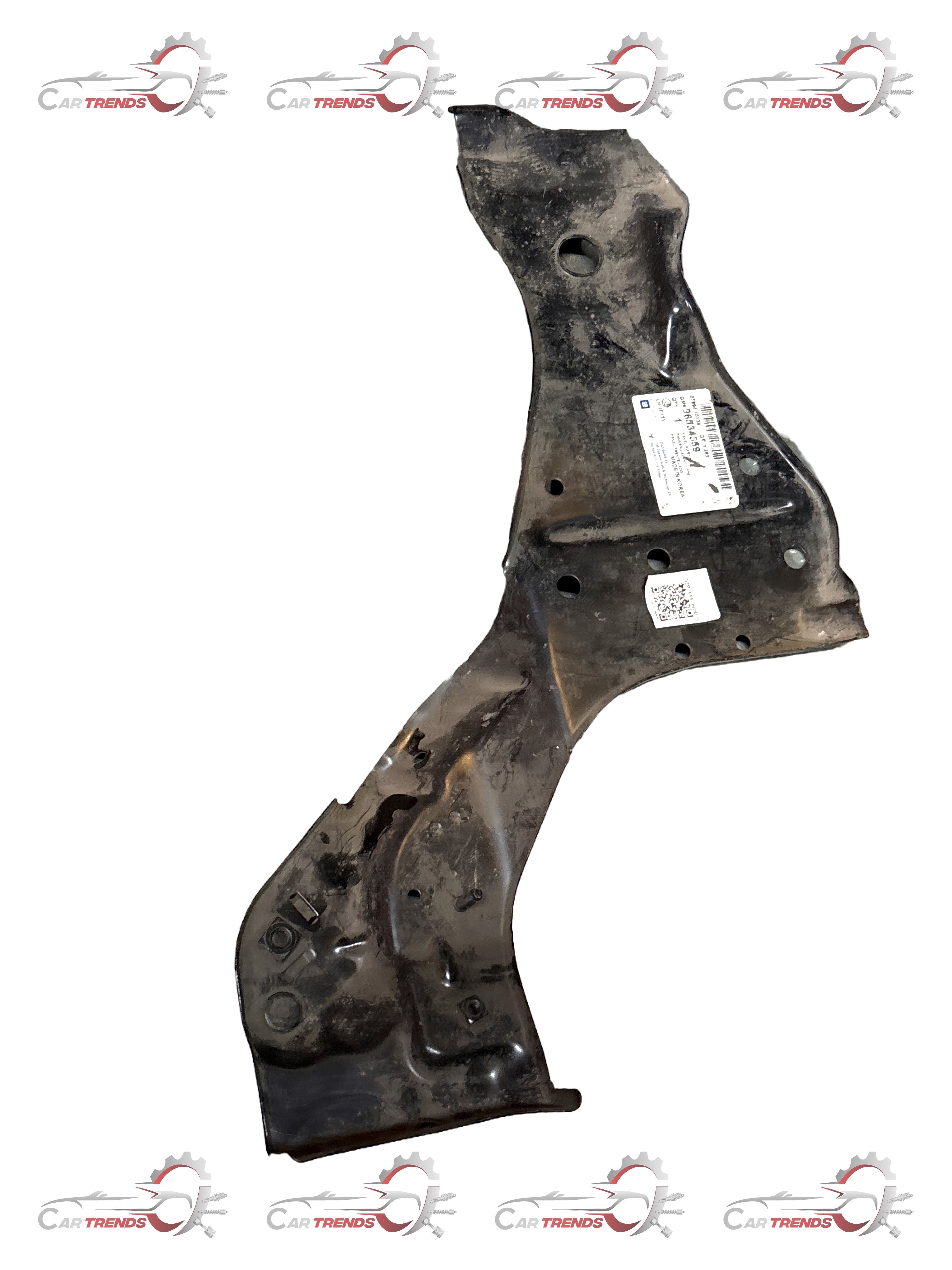 CarTrends spare panel front side left for Aveo Uva, showing the car part in black with mounting details.