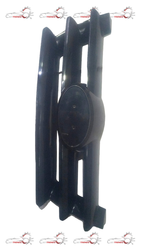Black radiator upper grille for Hyundai Santro Xing by CarTrends, front view showing the grille design and mounting points.