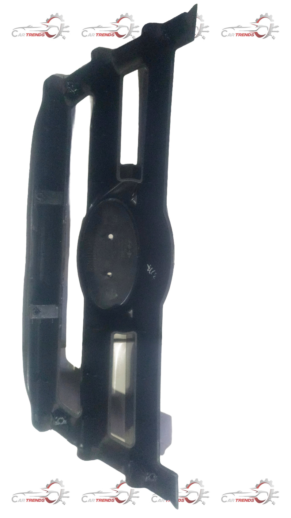 Black radiator upper grille for Hyundai Santro Xing by CarTrends, showing the grille with mounting points and finish.