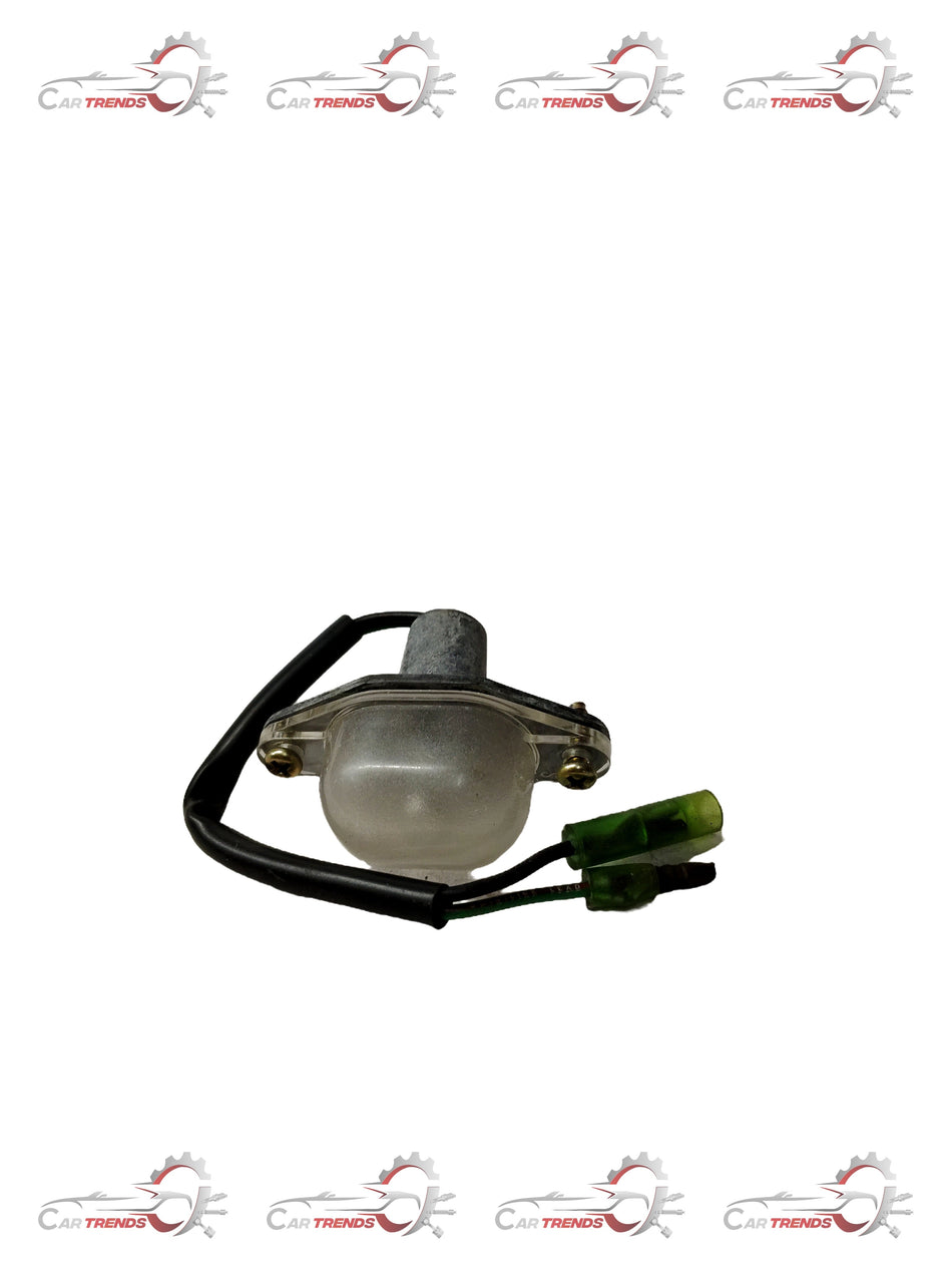 CarTrends license plate lamp for Tavera, spare part with clear plastic cover and mounting bracket, designed for Tavera vehicle.