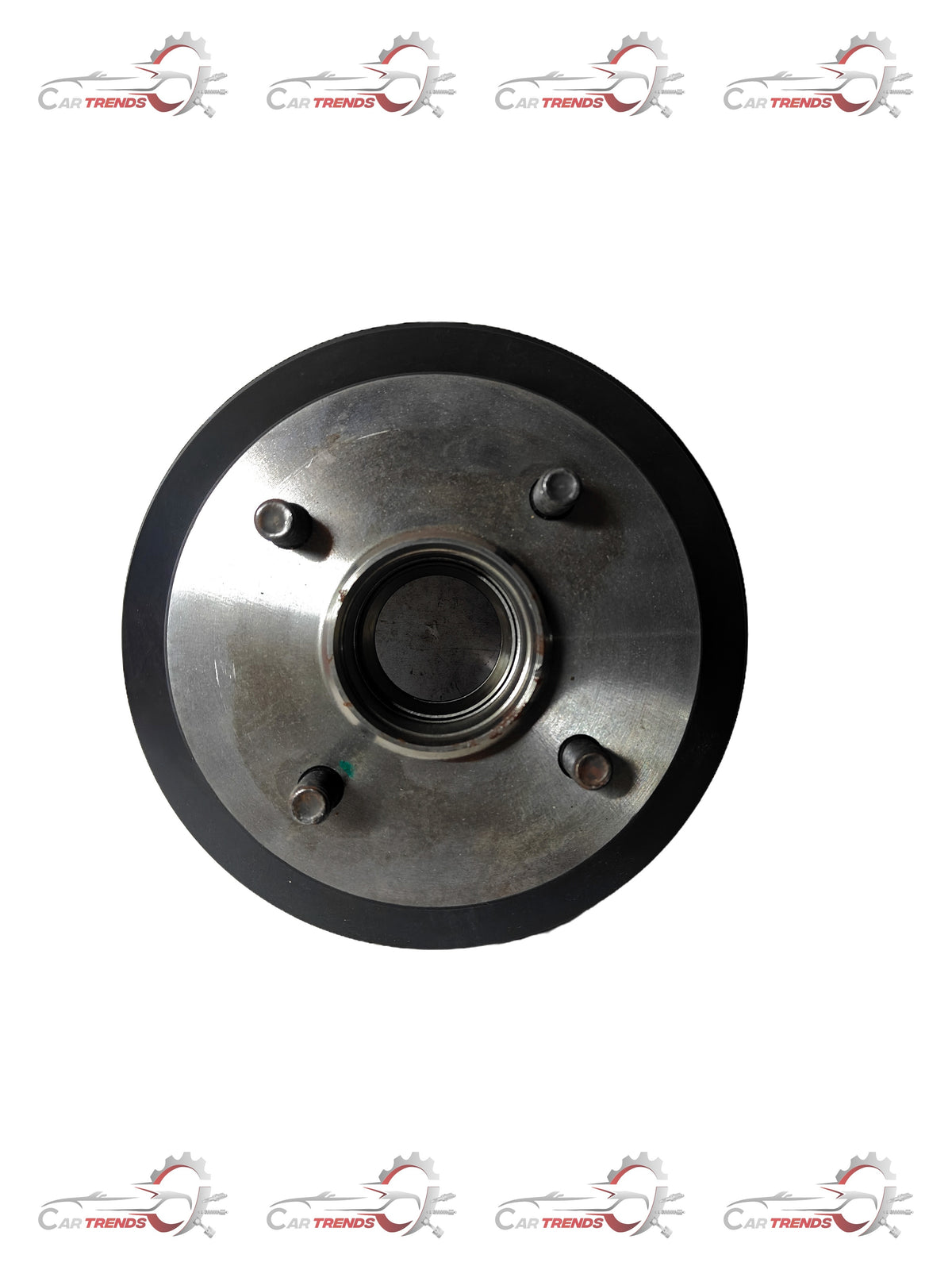 Ford Figo rear wheel hub part 96FZ1113A, close-up of the black metal wheel hub for rear wheel assembly.