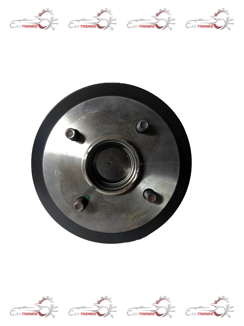 Ford Figo rear wheel hub part 96FZ1113A, close-up of the black metal wheel hub for rear wheel assembly.