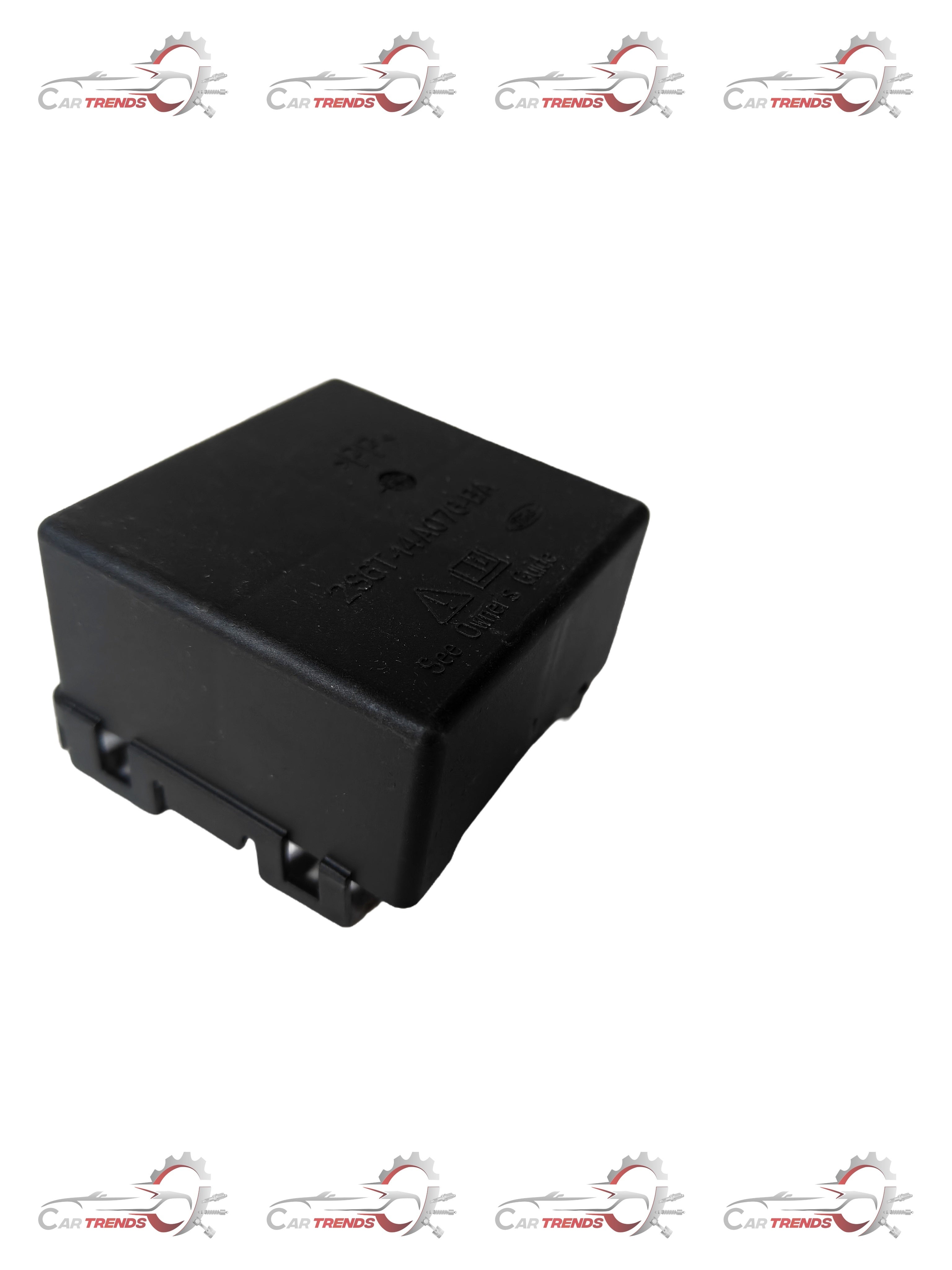 Ford Fiesta fuse junction cover, genuine OEM part, black plastic with molded details, designed for Ford Fiesta 1st generation vehicles.