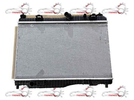 Ford radiator model 8V5Z8005B, automotive cooling component with metal fins and inlet/outlet connections, for vehicle cooling system.