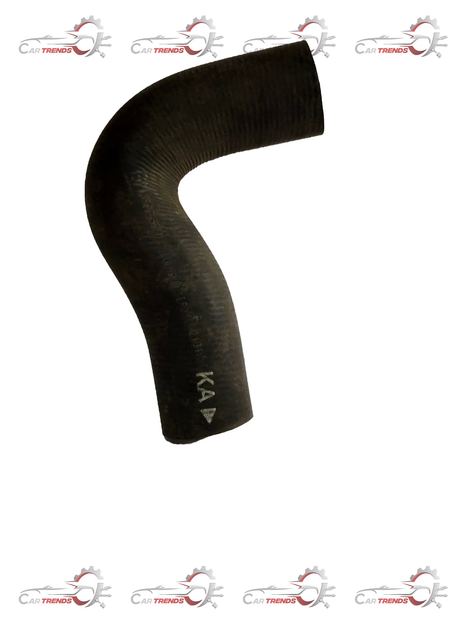 General Motors radiator hose replacement part for Chevrolet Aveo, showing the black rubber hose with metal clamps.