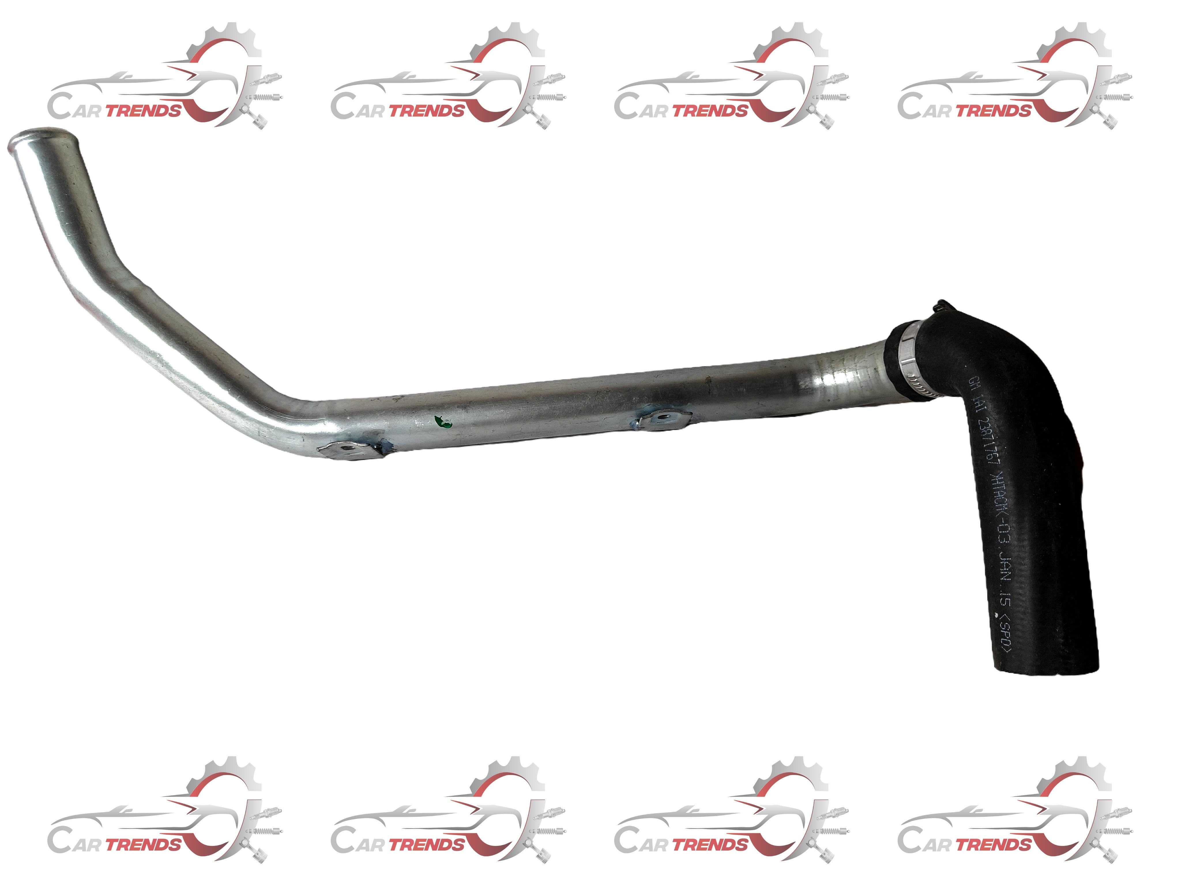 General Motors clear air intake pipe for vehicle engine, shown in the image with detailed connectors and tubing.