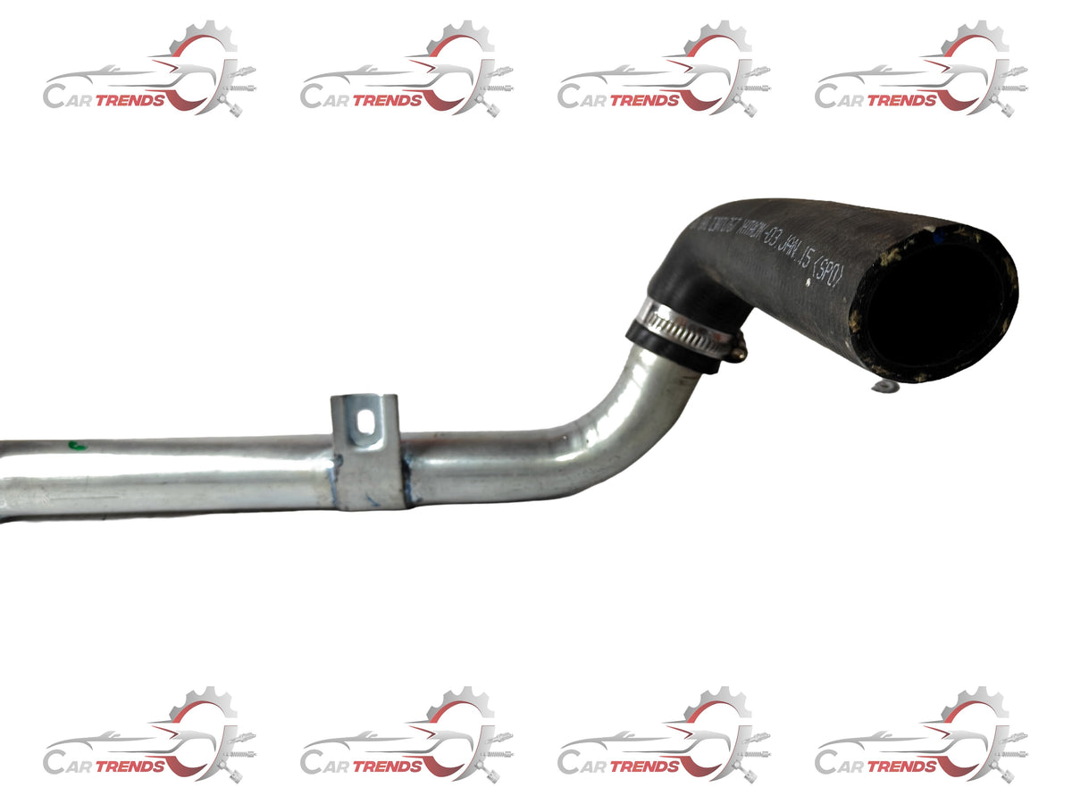 General Motors blue air charge pipe for inline engine, shown in close-up view with detailed connectors and smooth surface finish.