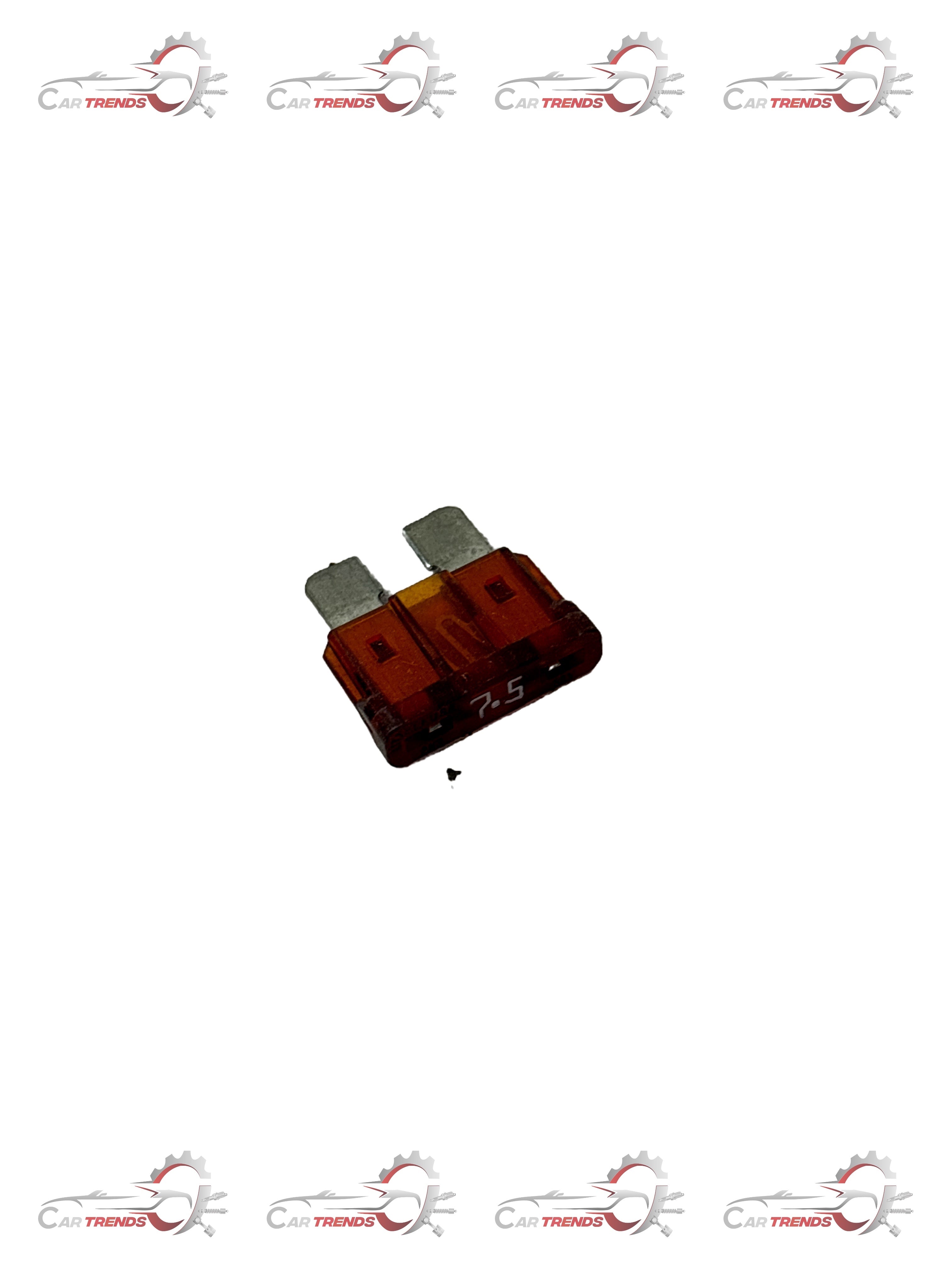 General Motors 7.5 Amp blade fuse, J12004006, with clear plastic casing and metal prongs for automotive electrical protection.
