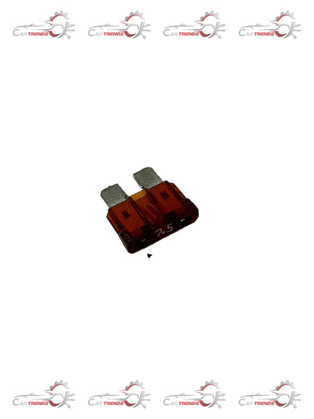 General Motors 7.5 Amp blade fuse, J12004006, with clear plastic casing and metal prongs for automotive electrical protection.