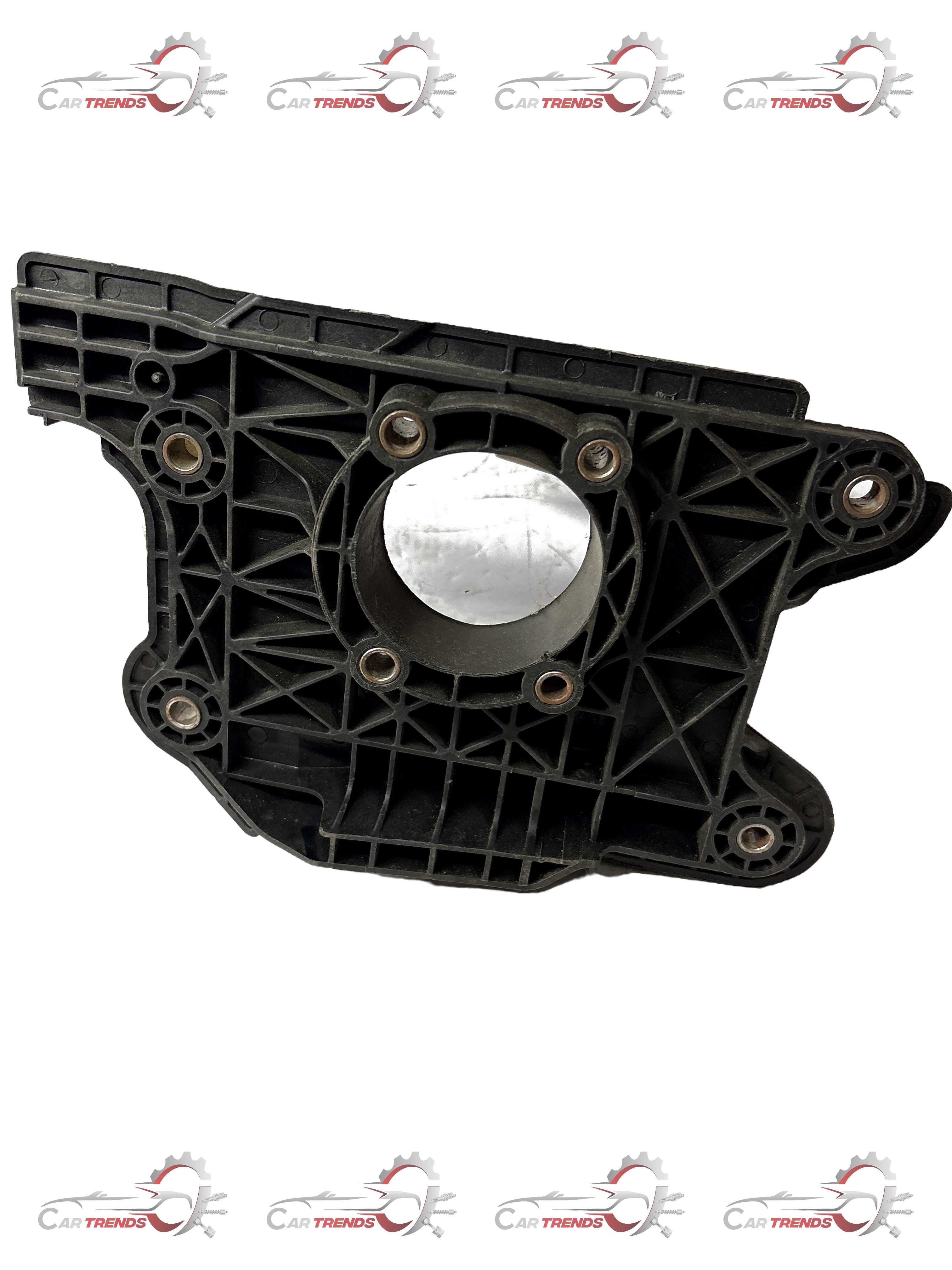 General Motors Spark pedal brace, black metal automotive part for engine performance and pedal support.