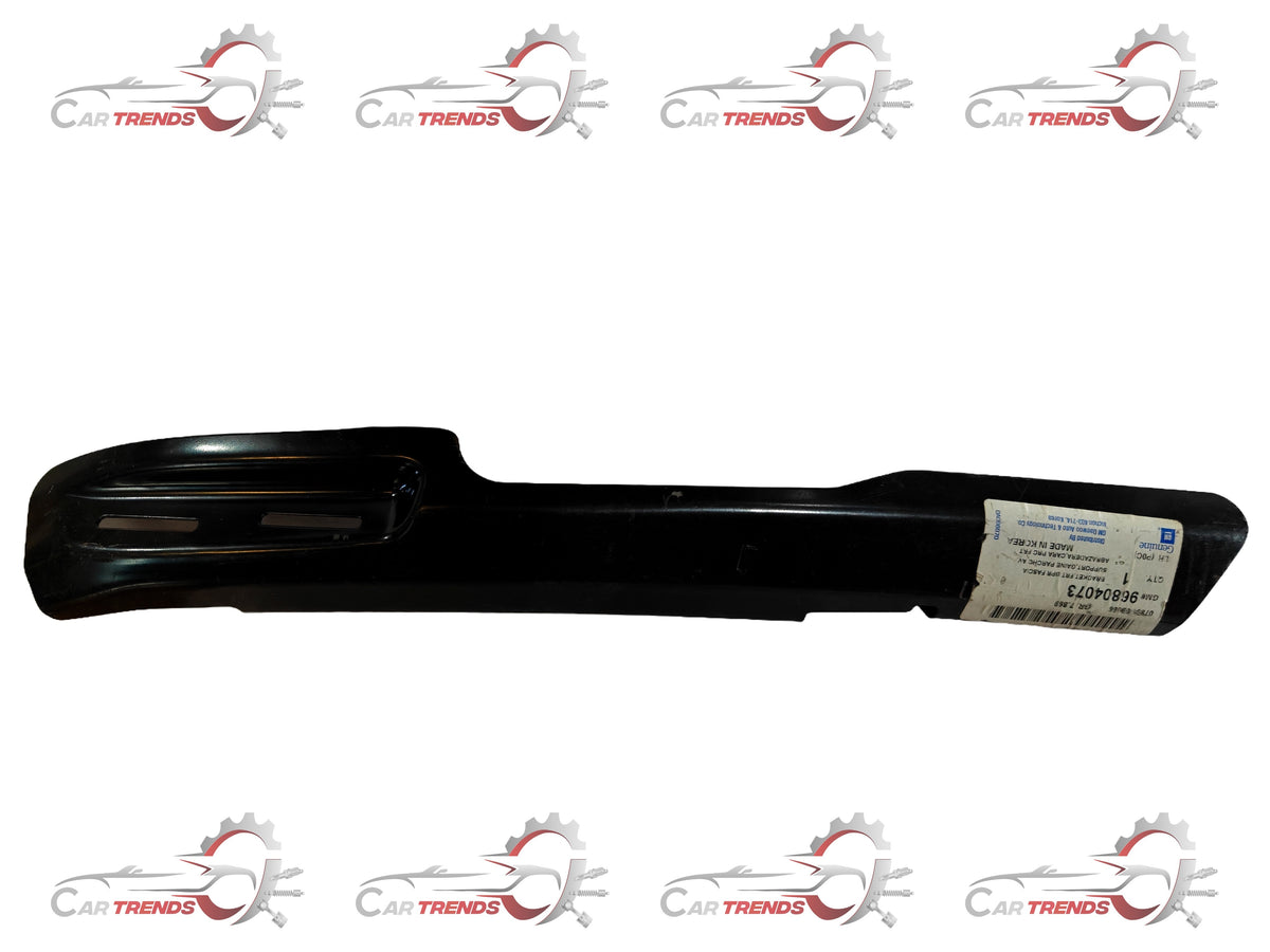 Front left fascia bracket for Chevrolet Captiva, OEM part by General Motors, shown attached to vehicle in the image.