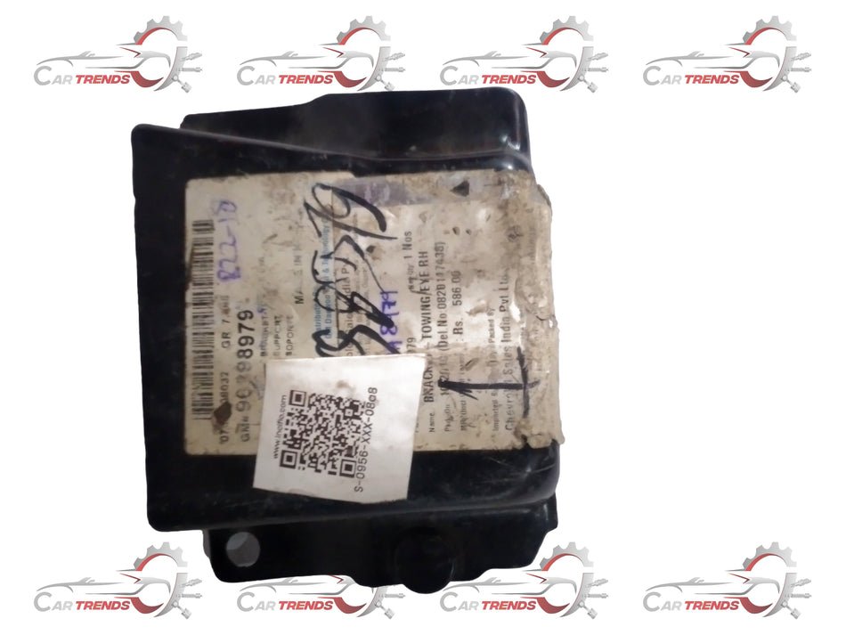 RH towing eye bracket for Chevrolet Aveo by General Motors, used for vehicle towing and recovery.